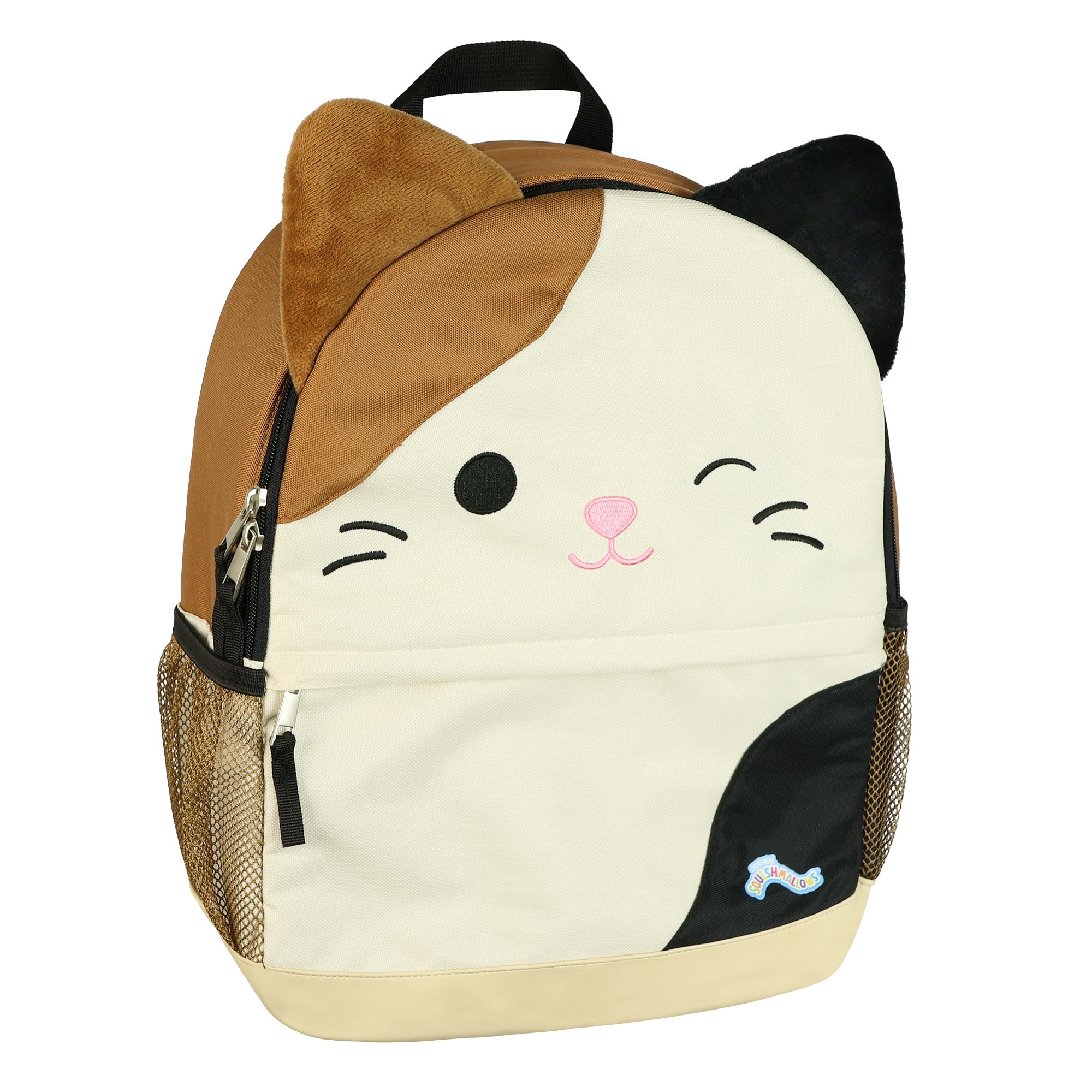 Squishmallows Backpack 16" Cam the Cat 3D Character Bag with Adjustable Straps