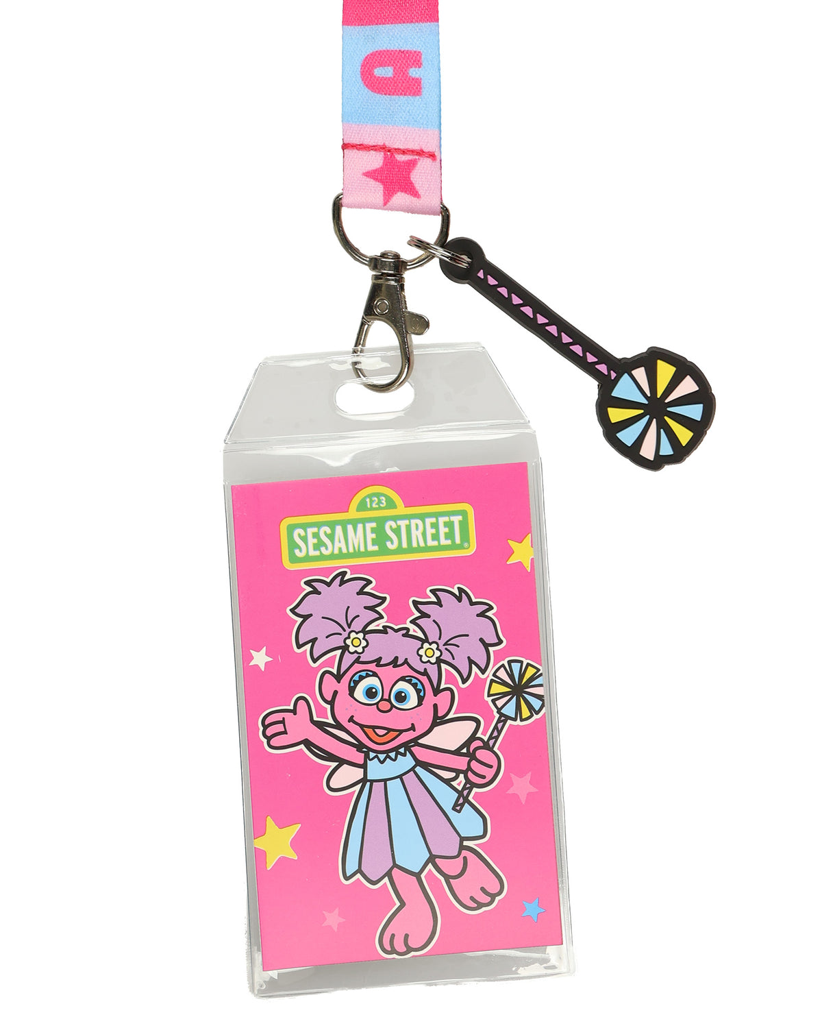 Sesame Street Lanyard Abby Cadabby Breakaway Clear ID Badge Holder with Charm