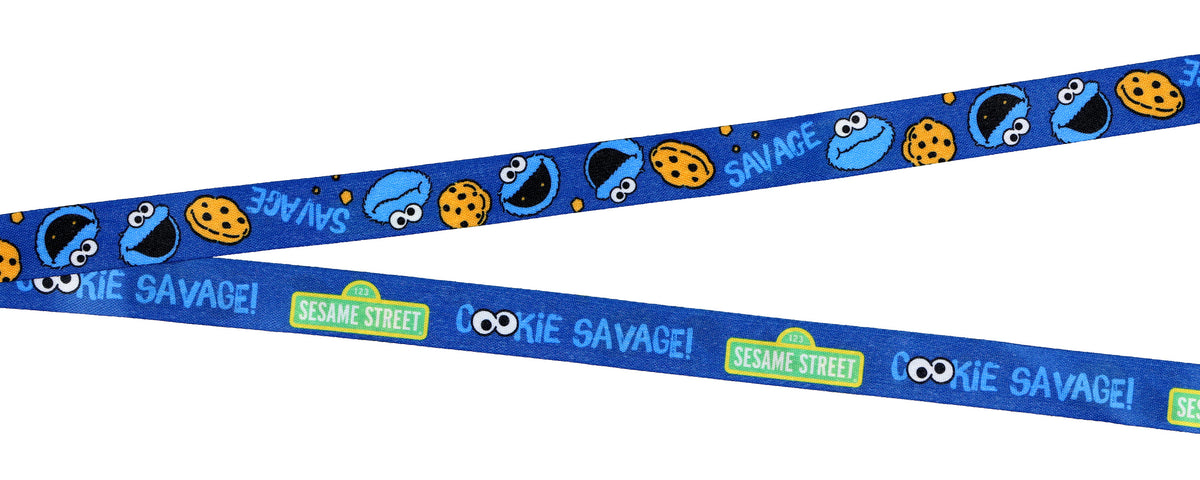 Sesame Street Lanyard Cookie Monster Breakaway Clear ID Badge Holder with Charm