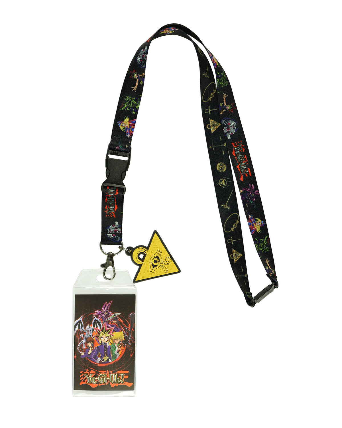 Yu-Gi-Oh! Anime Lanyard Clear ID Badge Holder with Breakaway Clasp and Charm
