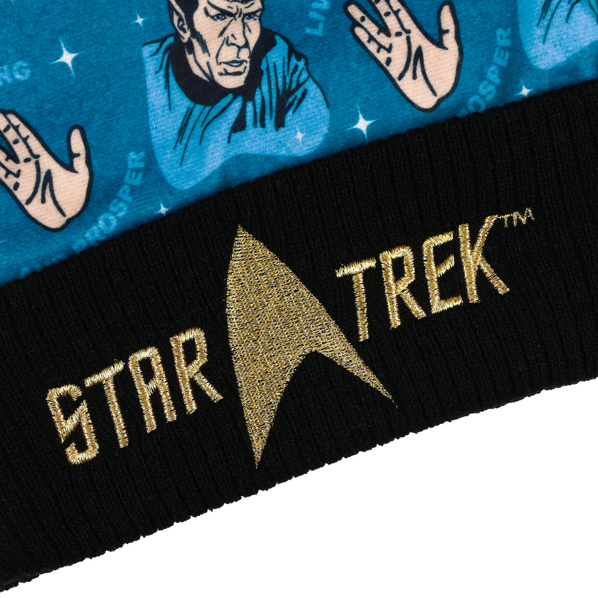 Star Trek Beanie Mr. Spock Adult Pom Pom Cuff Knit Hat, OSFM