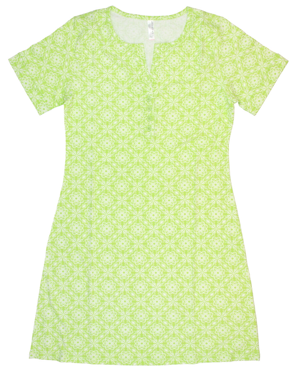 Intimo Womens Short Sleeve Henley Sleepshirt Nightown Pajama