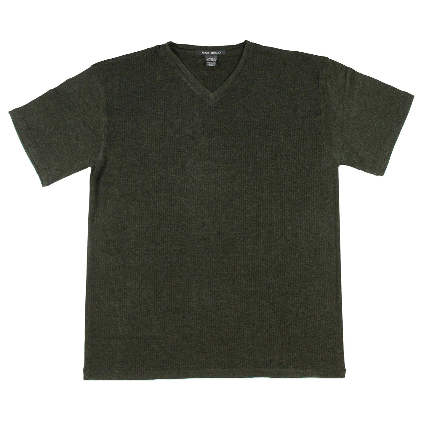 Intimo Men's Ribbed V-Neck Short Sleeve Shirt Top