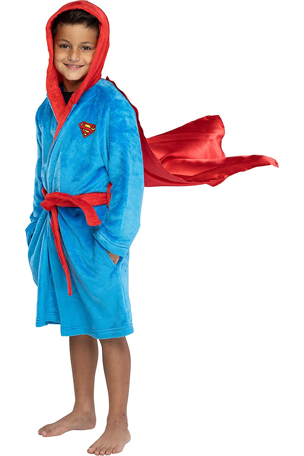 DC Comics Kids Superhero Plush Fleece Hooded Costume Robe