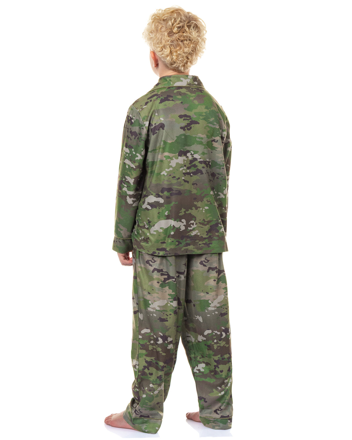 U.S. Army Pajamas Boys' 2-Piece Coat Front Flannel Lounge Sleep Set