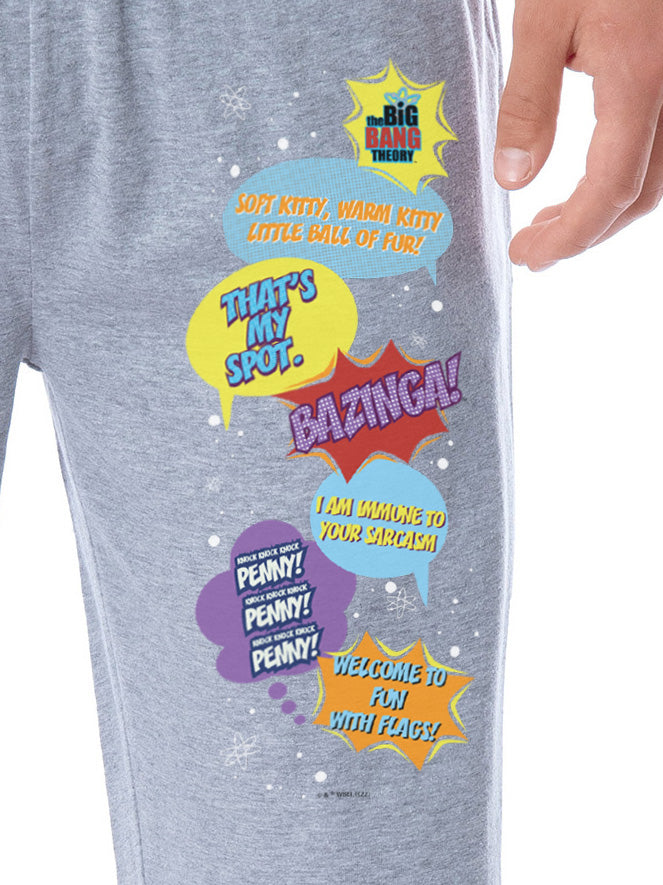 The Big Bang Theory Mens' Bazinga! Comic Sayings Jogger Pajama Pants