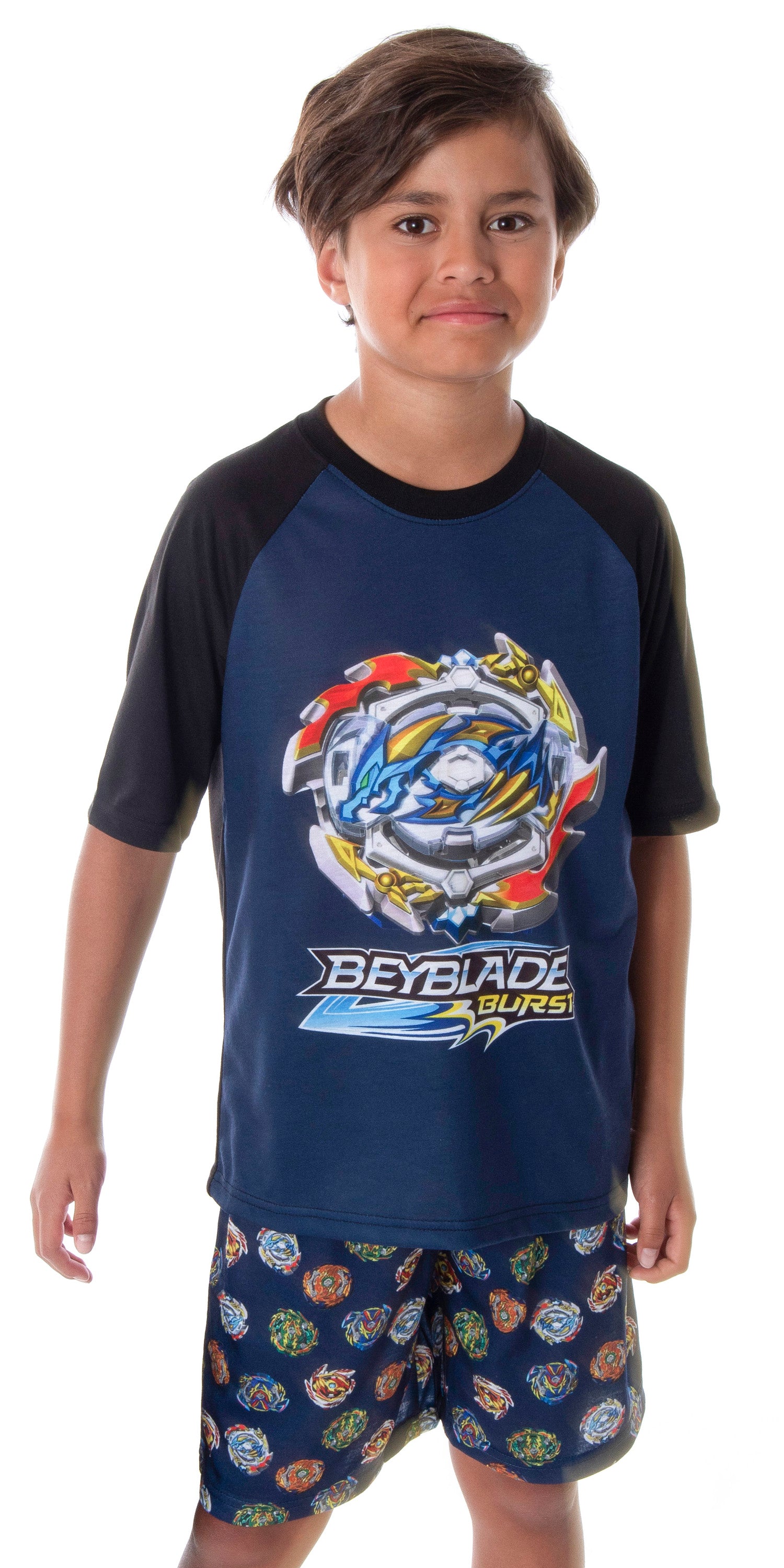 Beyblade Burst Boys' Spinner Tops 2 Piece Shorts And T-Shirt Pajama Set