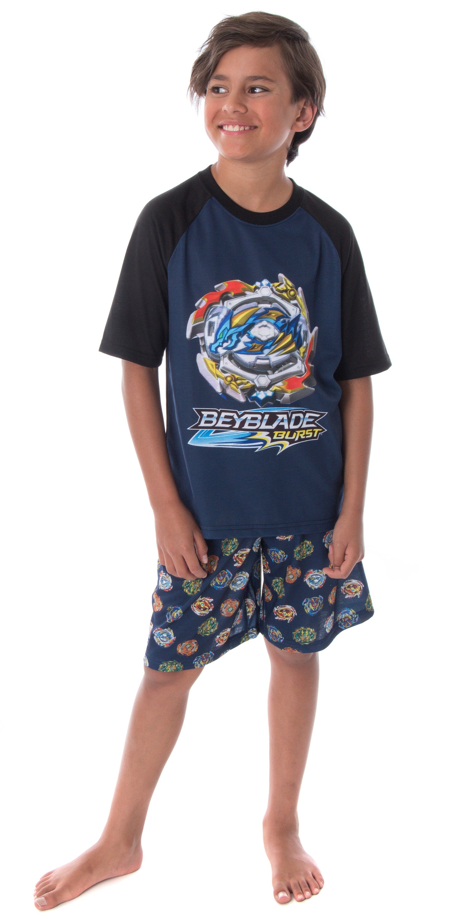 Beyblade Burst Boys' Spinner Tops 2 Piece Shorts And T-Shirt Pajama Set