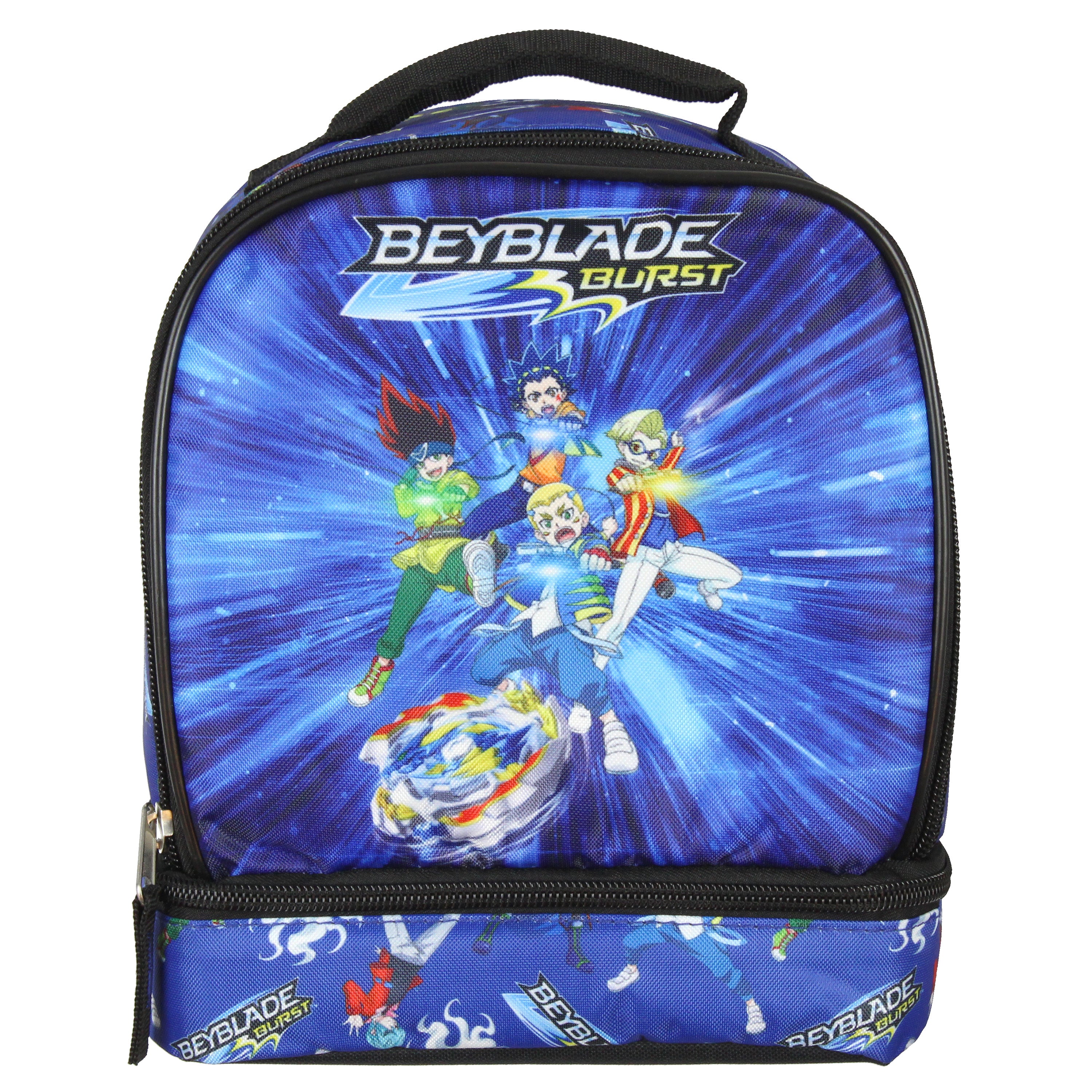Beyblade Burst Spinner Top Anime Characters Insulated Dual Compartment Lunch Bag