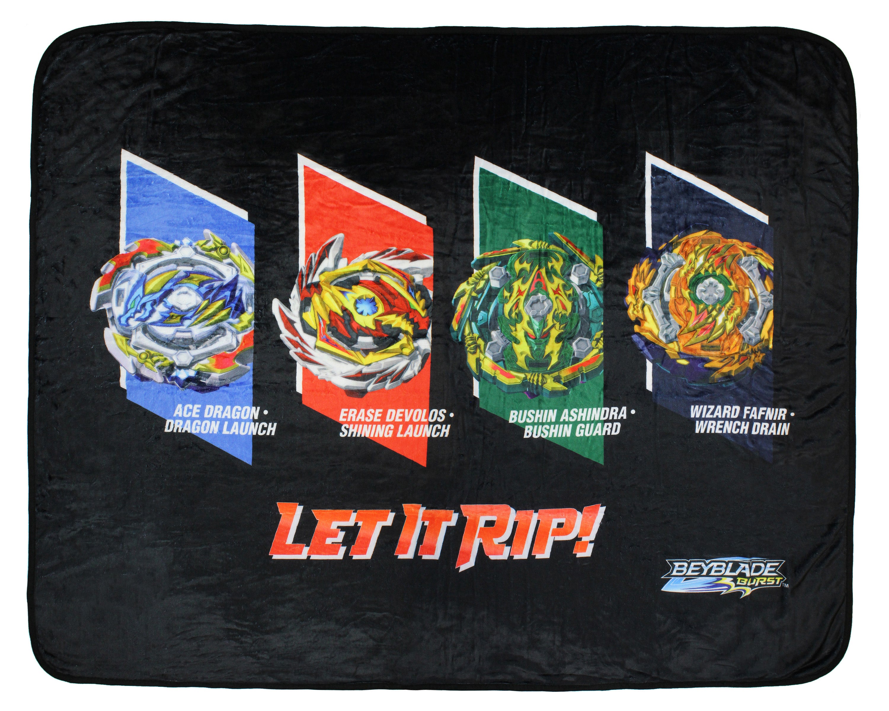 Beyblade Burst Spinner Tops Let It Rip! Plush Fleece Throw Blanket