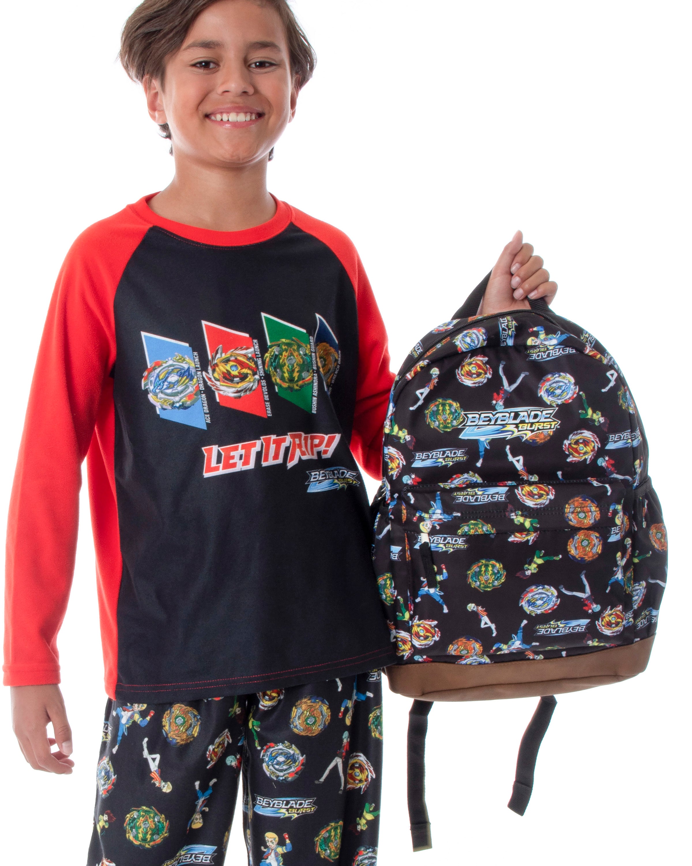 Beyblade Burst Spinner Top Allover Characters Pattern School Book Bag Backpack