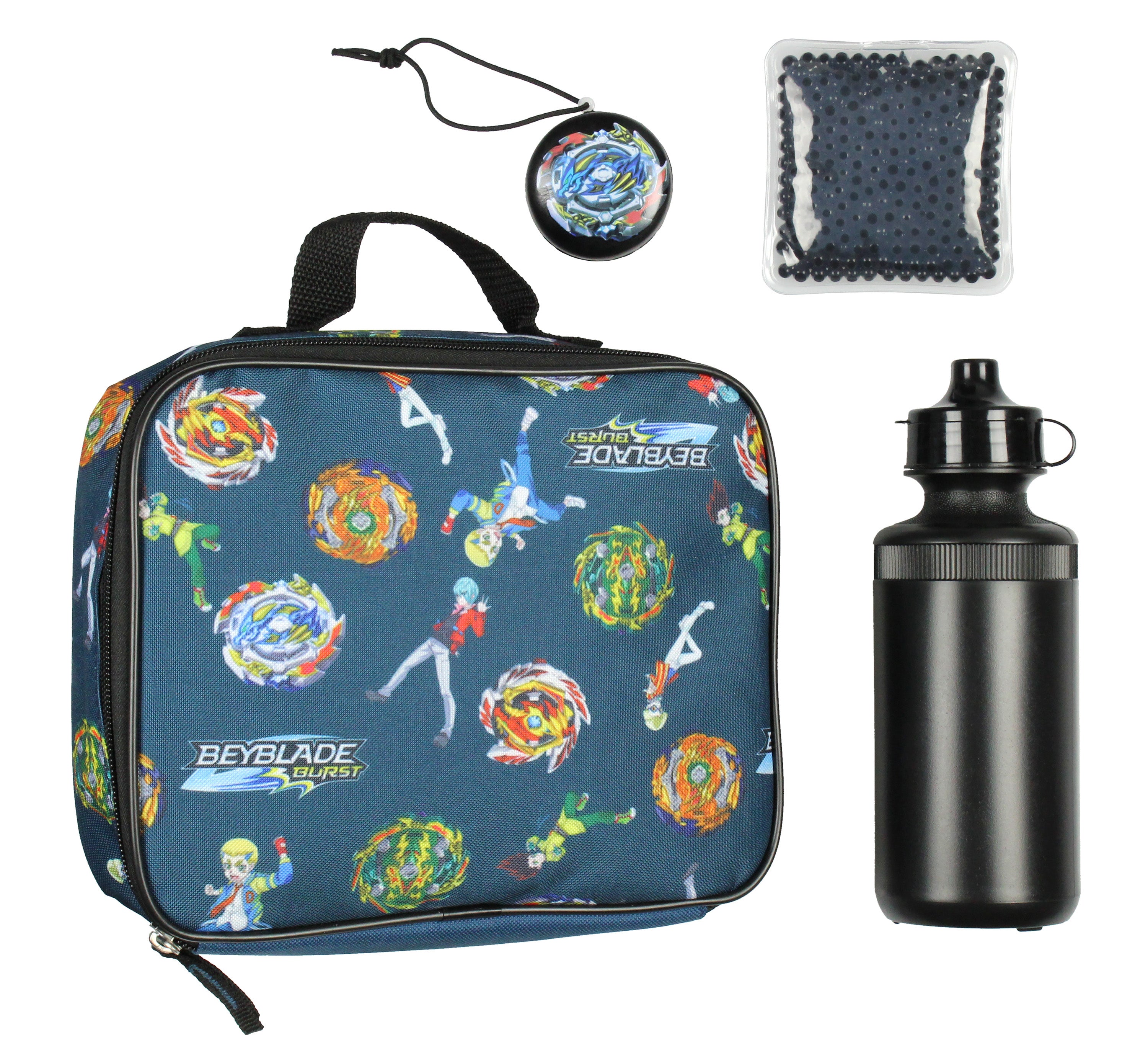 Beyblade Burst Spinner Tops Backpack Lunch Bag Water Bottle 5 PC Mega Set