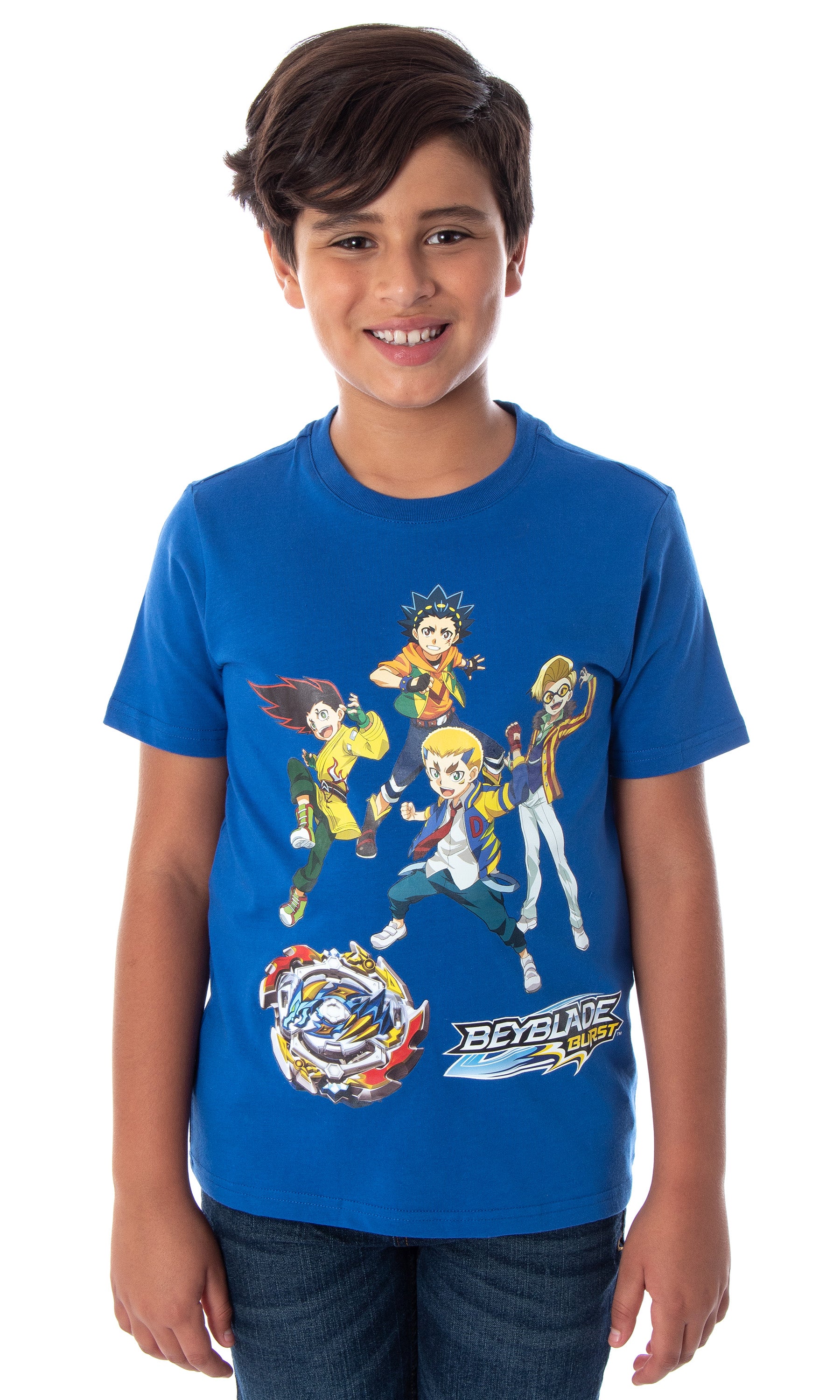 Beyblade Burst Boys' Spinner Tops 4 Characters And Ace Dragon T-Shirt