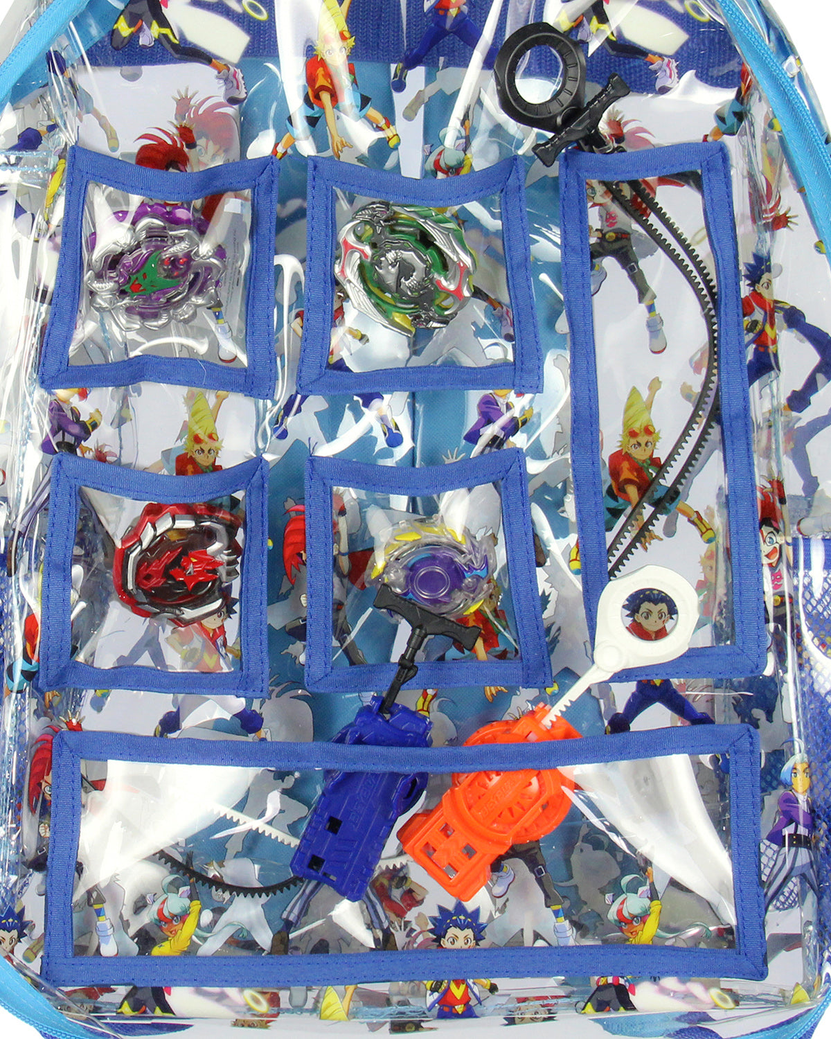 Beyblade Burst Heavy Duty Clear School Travel Backpack Book Bag 16"