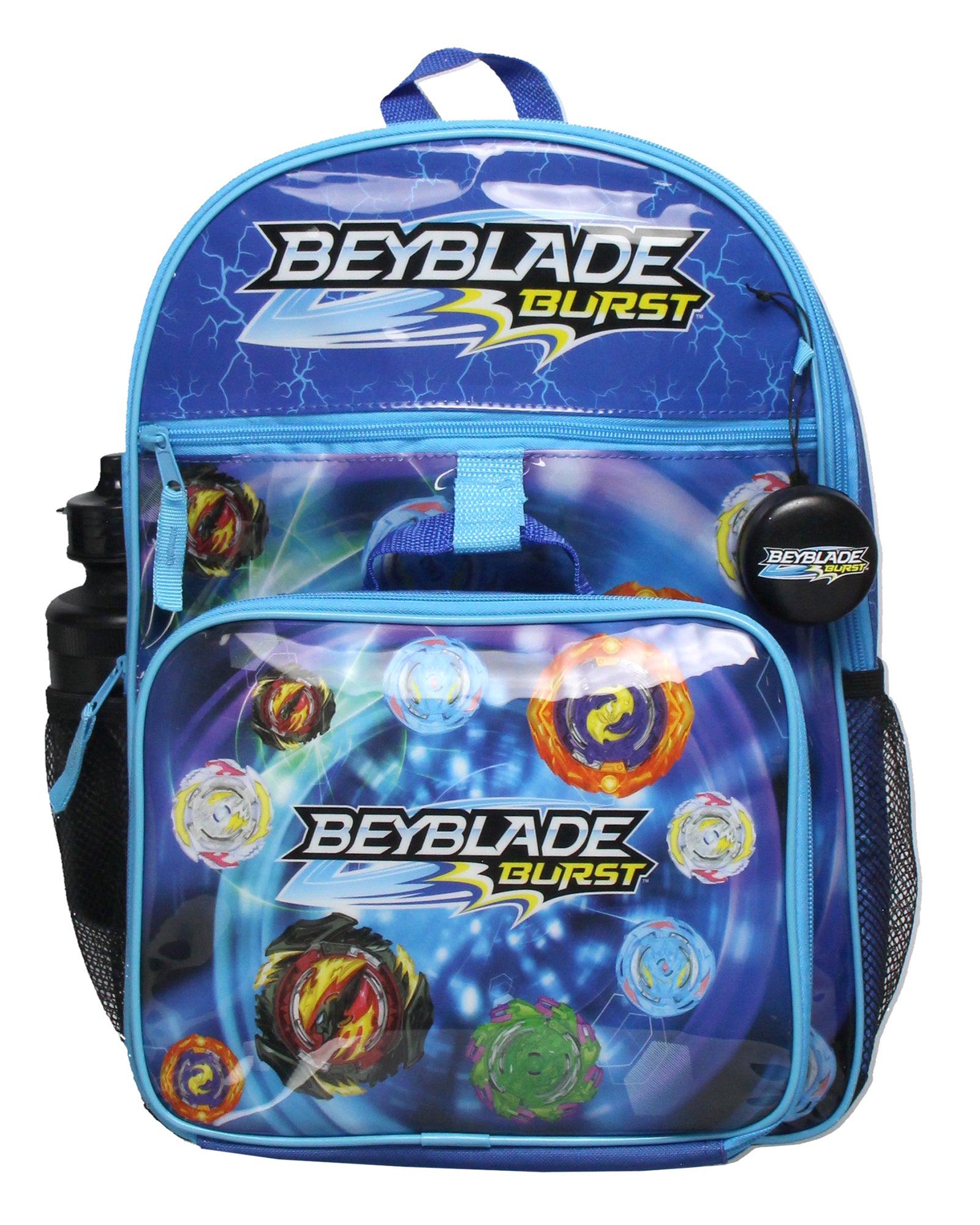 Beyblade Burst Tossed Print 5 PC Backpack Lunch box Waterbottle Icepack 16"