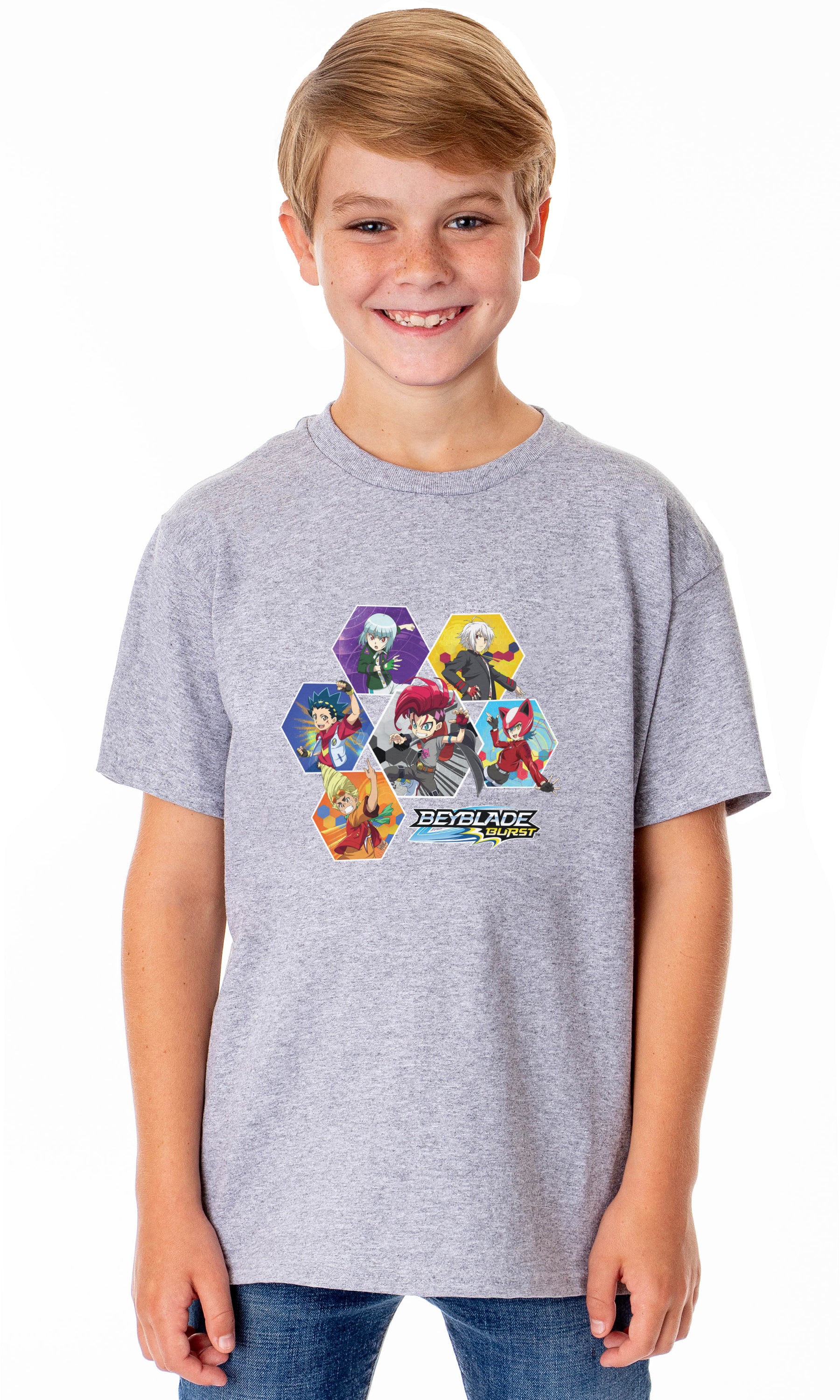 Beyblade Burst TV Show Series Boys' Unisex Characters Crewneck T-Shirt