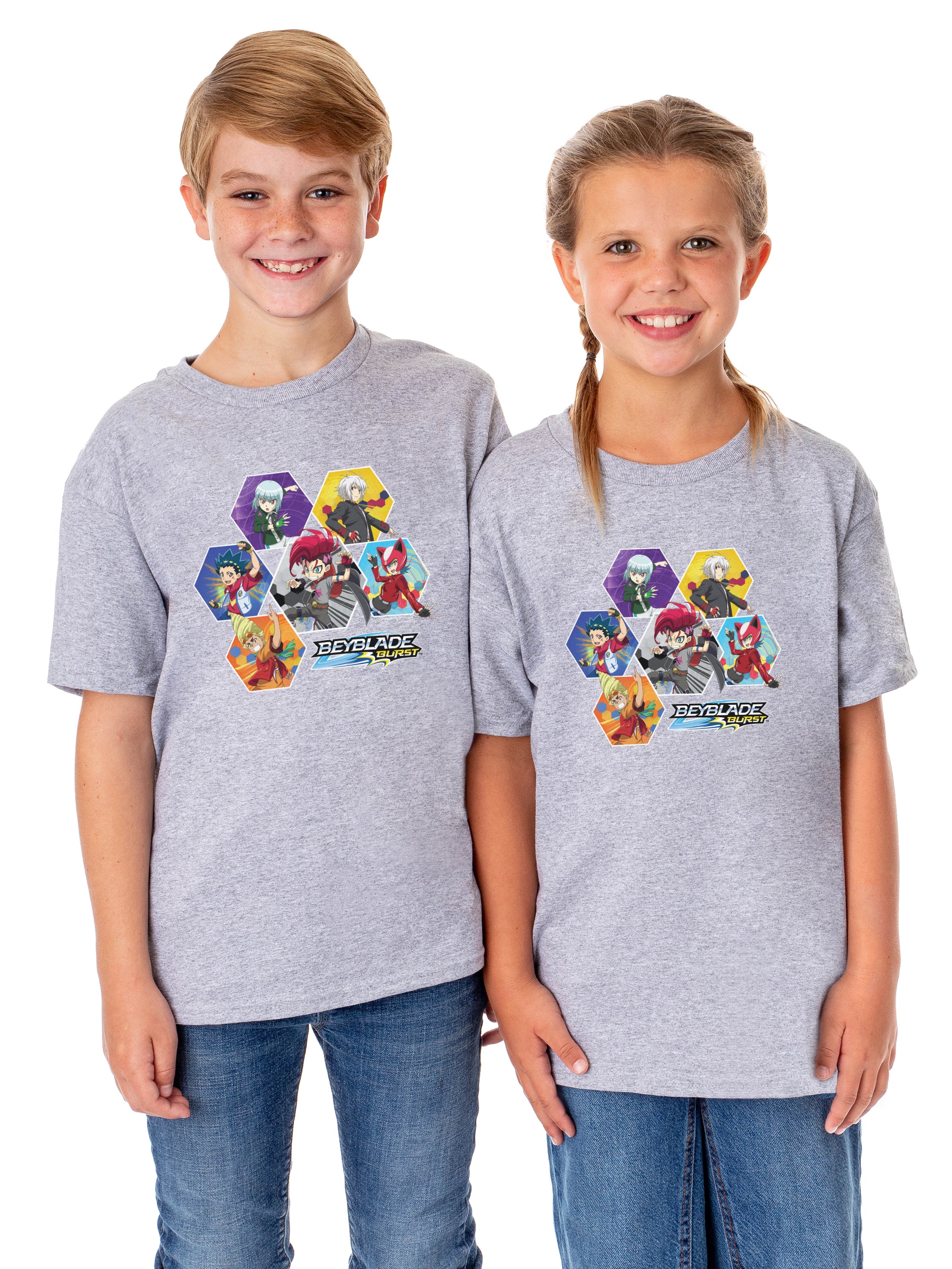 Beyblade Burst TV Show Series Boys' Unisex Characters Crewneck T-Shirt