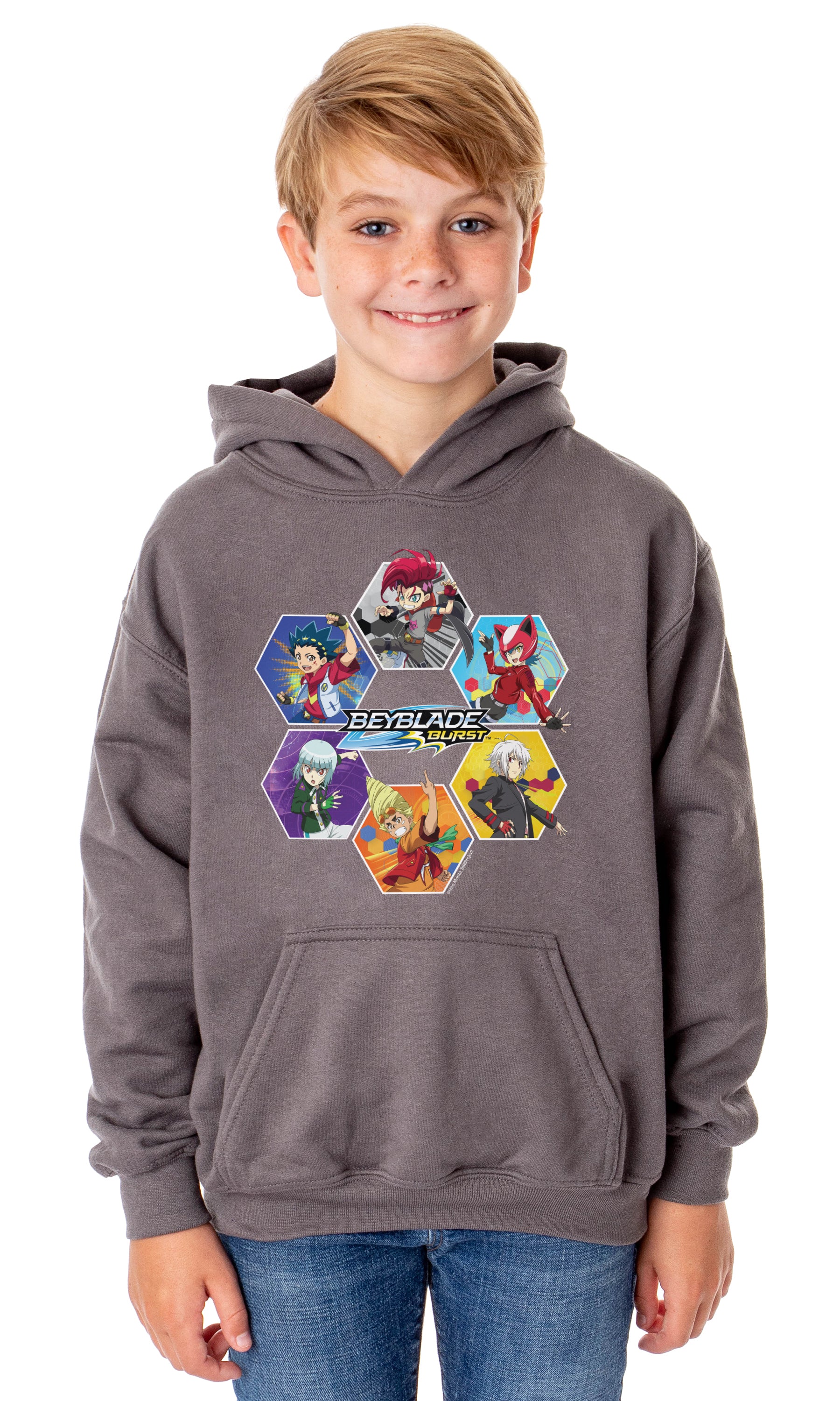 Beyblade Burst Show Boys' Unisex Characters Bel Daizora Pocket Sweatshirt Hoodie Pullover