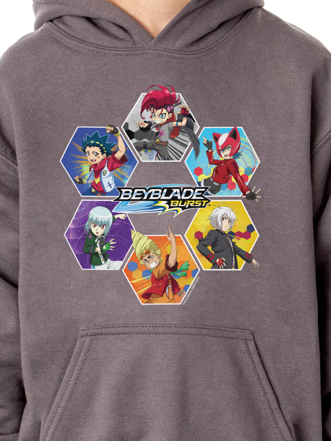 Beyblade Burst Show Boys' Unisex Characters Bel Daizora Pocket Sweatshirt Hoodie Pullover