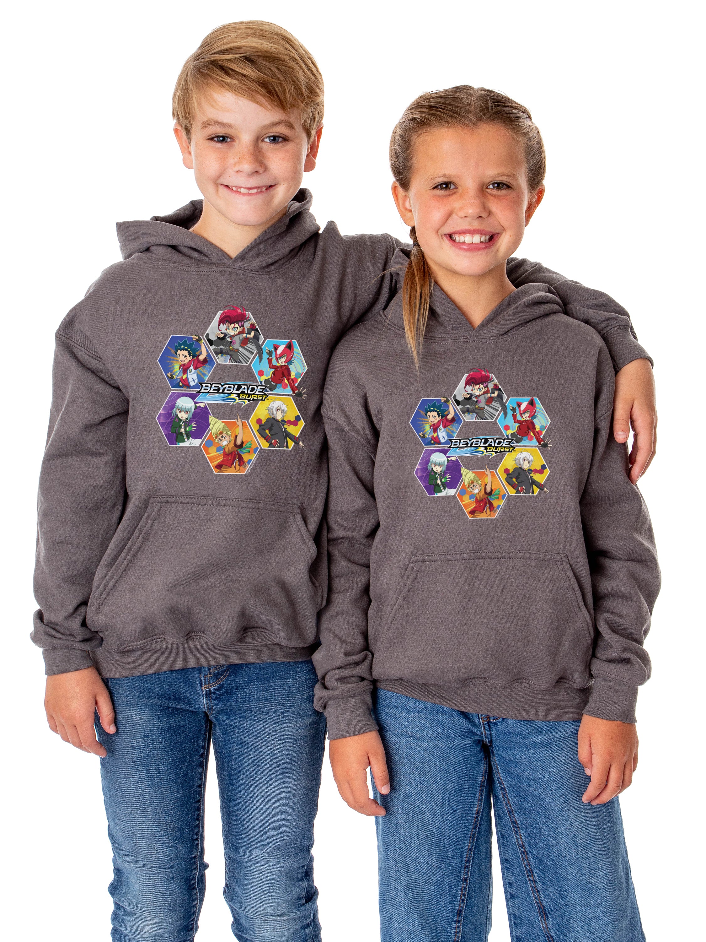 Beyblade Burst Show Boys' Unisex Characters Bel Daizora Pocket Sweatshirt Hoodie Pullover