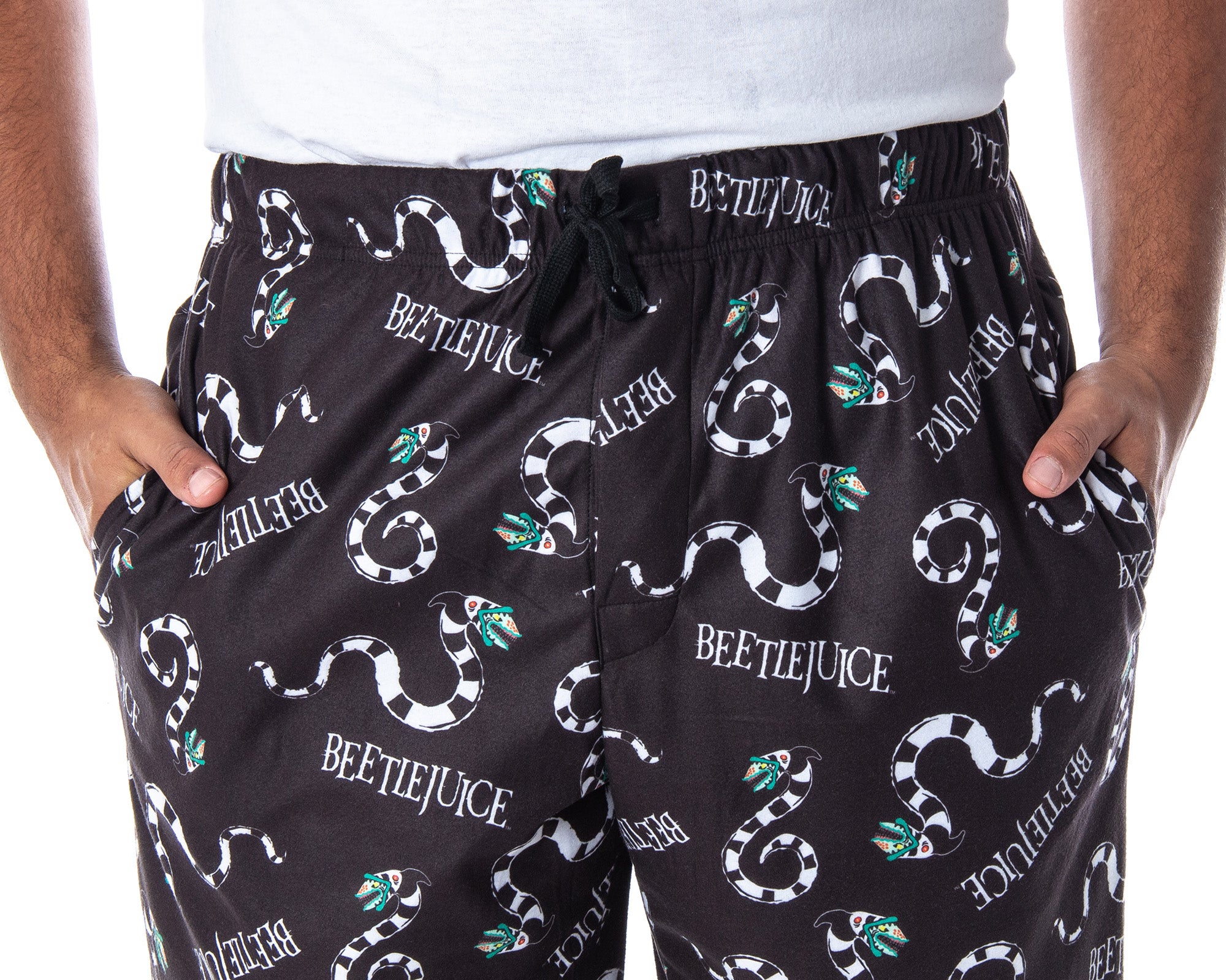 Beetlejuice Men's Allover Sandworm Pattern Lounge Sleep Pajama Pants