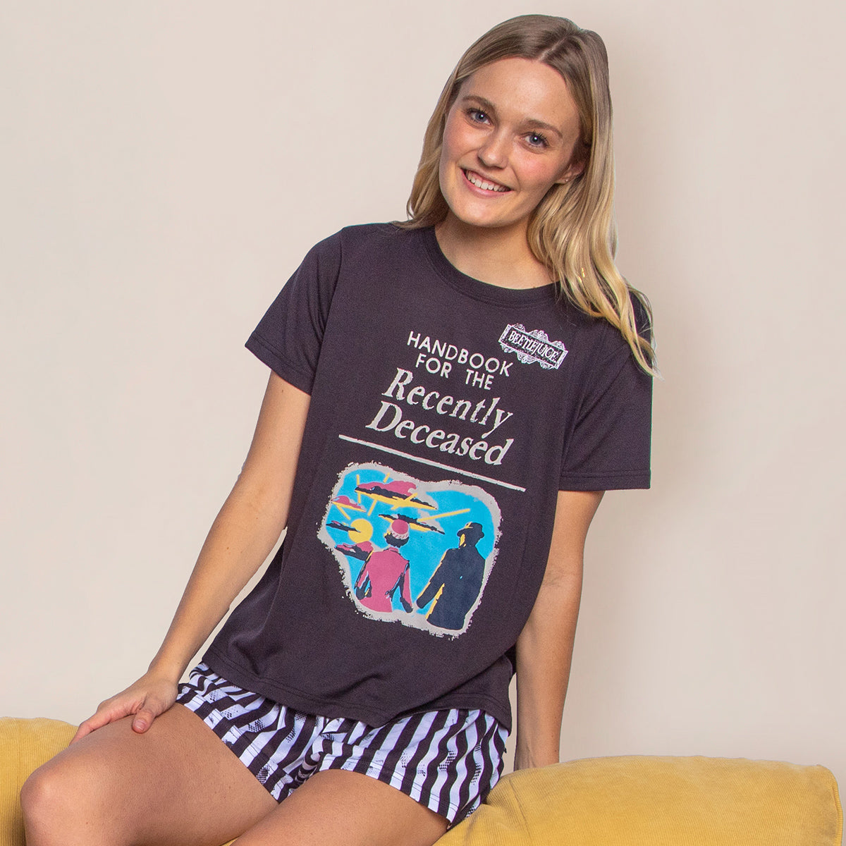 Beetlejuice Womens' Handbook For The Recently Deceased Pajama Set Shorts