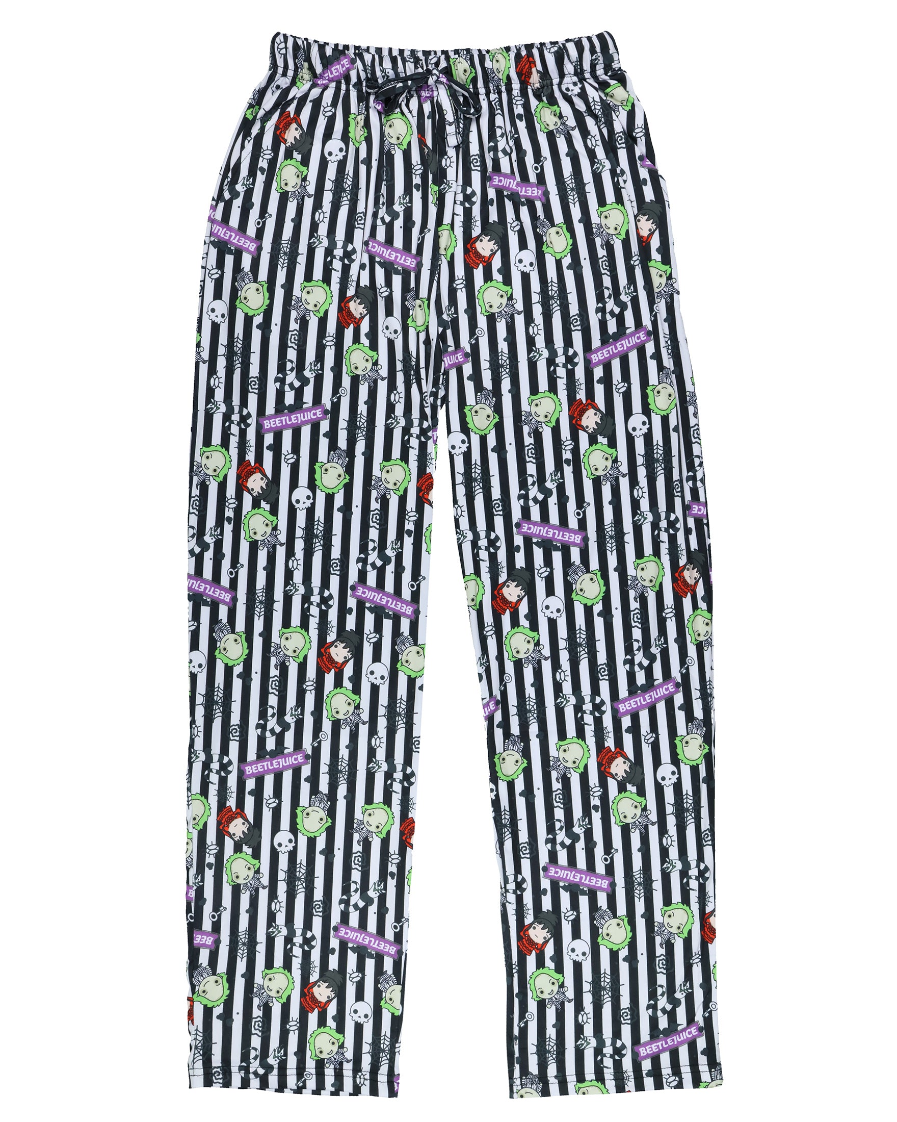 Beetlejuice Movie Women's Chibi Print Sleep Pajama Pants For Adults