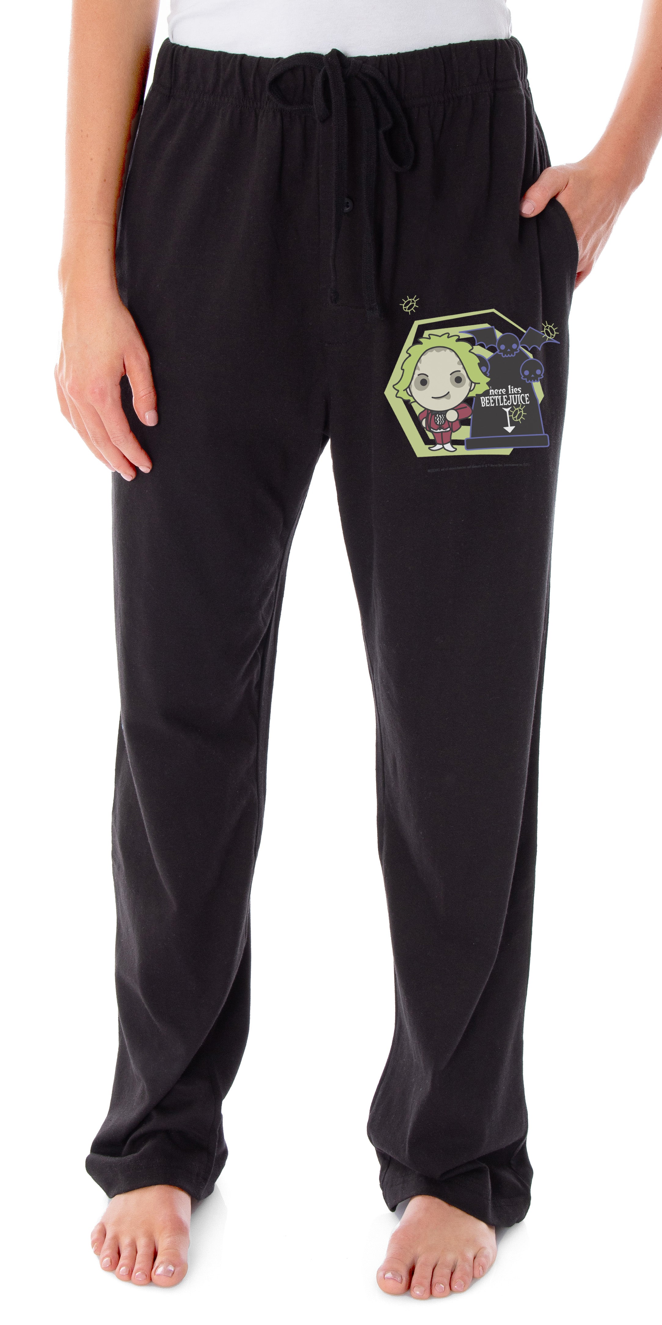 Beetlejuice Womens' Chibi Maitlands Sleep Pajama Set Shirt and Pants