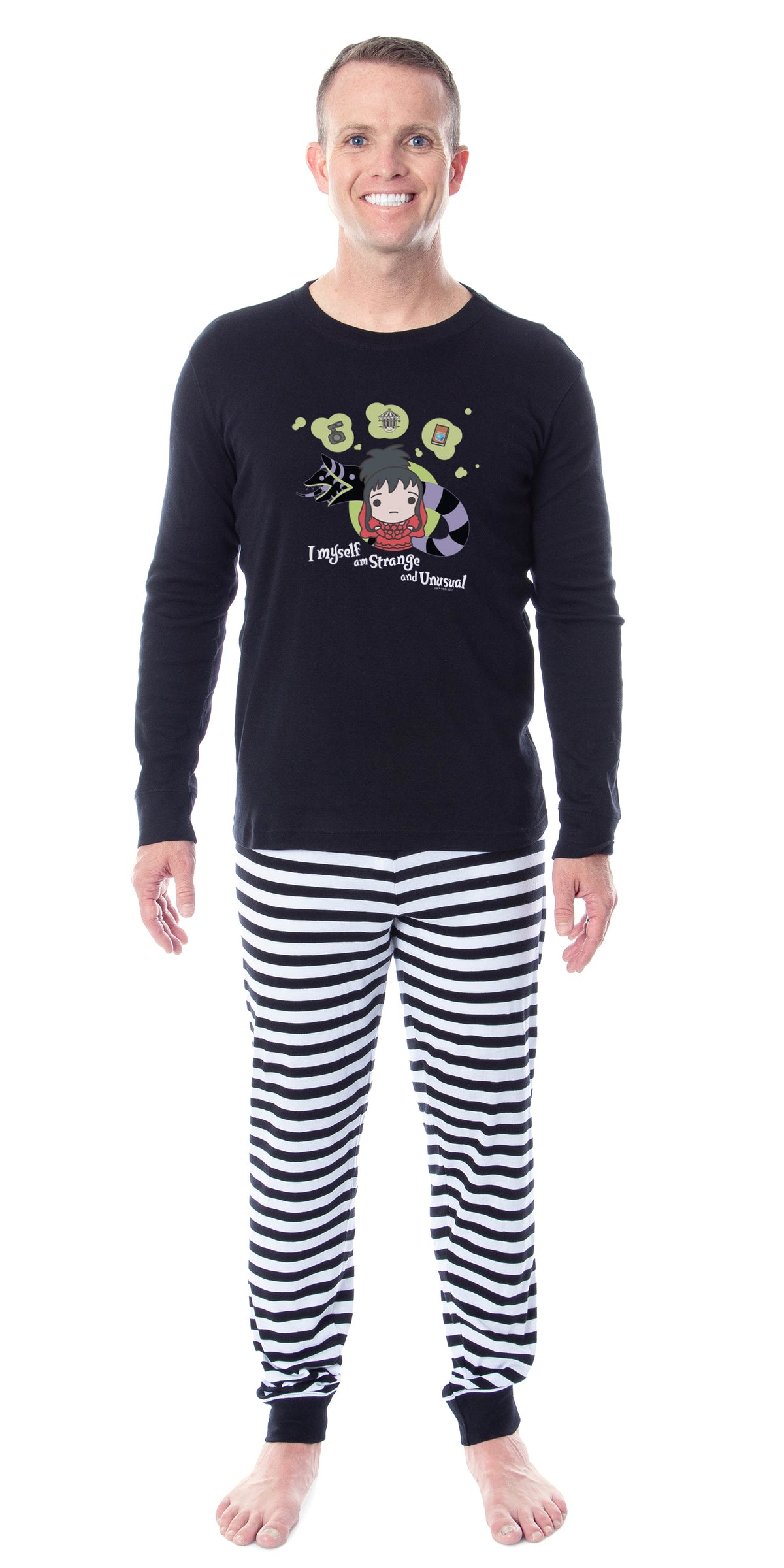 Beetlejuice Movie Film Chibi Lydia Deetz I Myself Am Strange And Unusual Adult Unisex Sleep Pajama Set