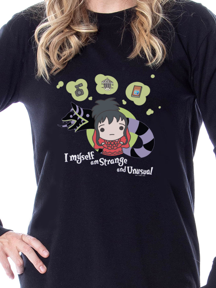 Beetlejuice Movie Film Chibi Lydia Deetz I Myself Am Strange And Unusual Adult Unisex Sleep Pajama Set