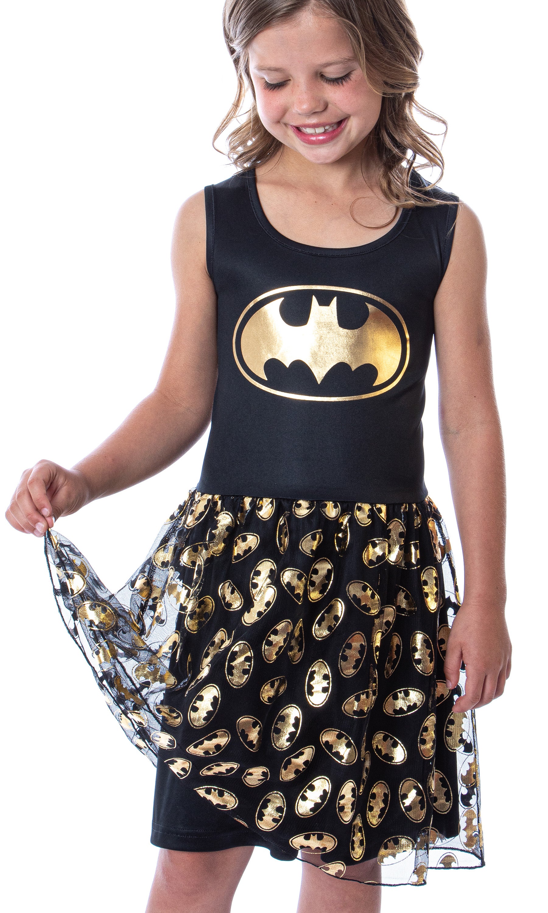 DC Comics Girl's Batman Logo Tank Nightgown Costume Pajama Dress