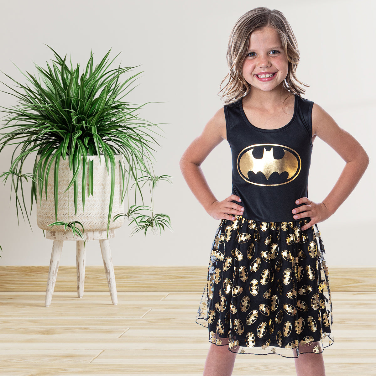 DC Comics Girl's Batman Logo Tank Nightgown Costume Pajama Dress