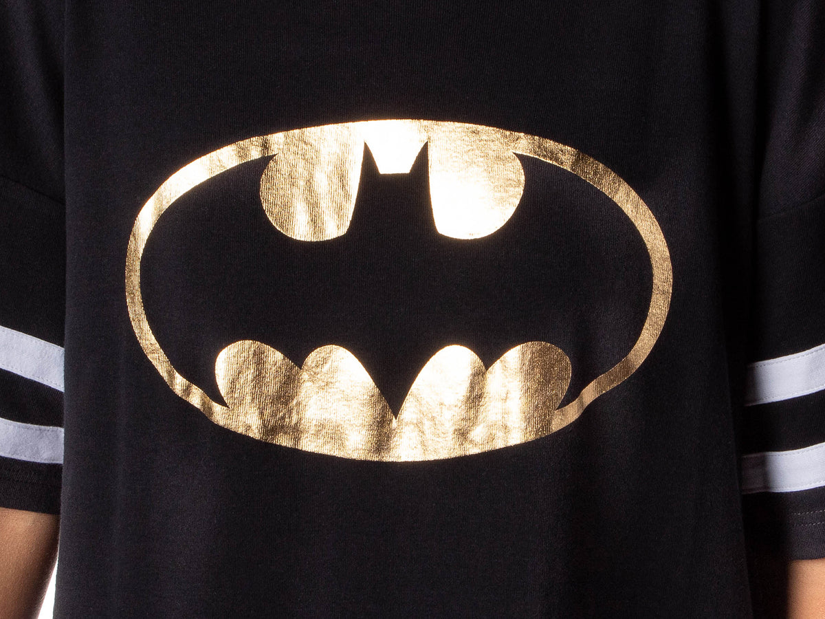 DC Comics Womens' Batman Classic Symbol Nightgown Pajama Shirt Dress