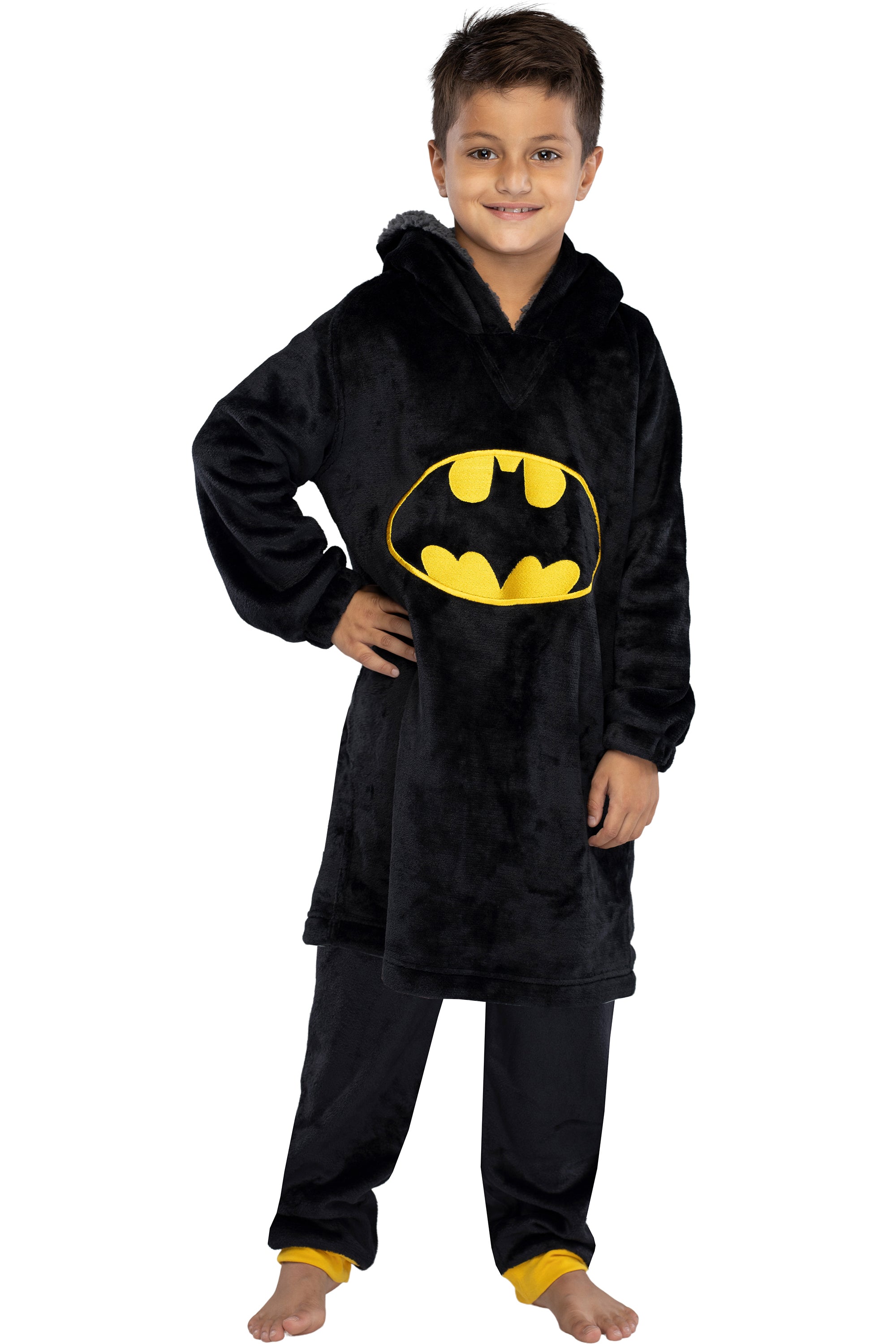 DC Comics Justice League Kids Superhero Oversized faux-shearling Sweatshirt Lounge Hoodie