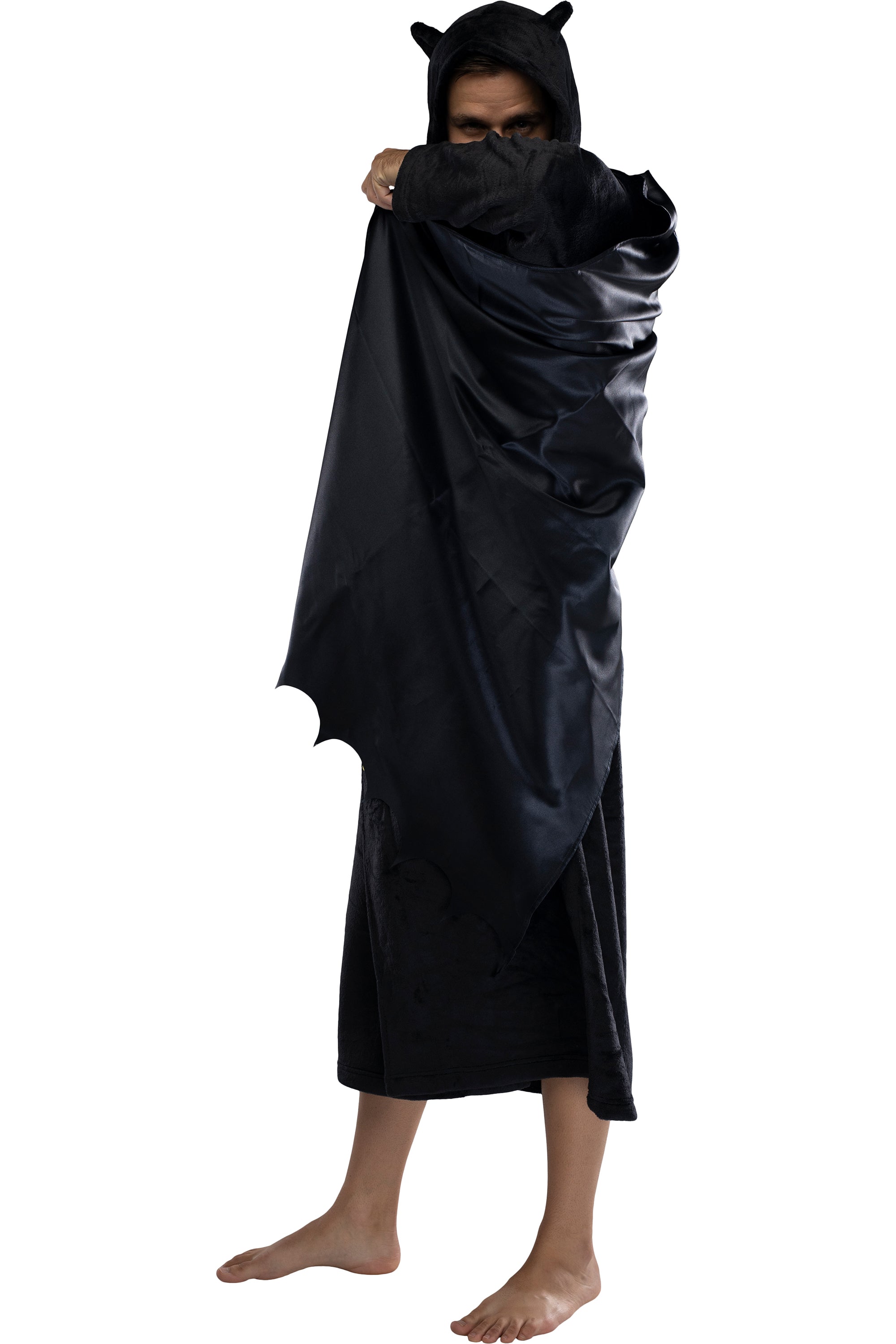 DC Comics Men's Fleece Hooded Costume Robe Pajama Lounge