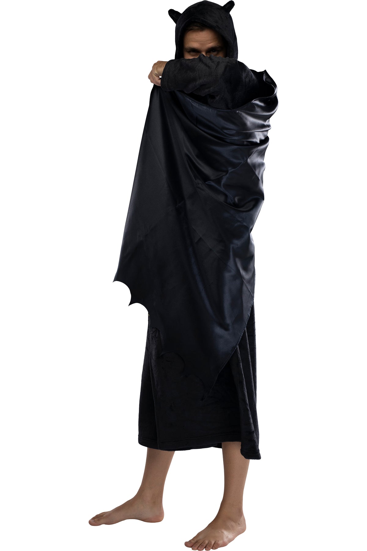 DC Comics Men's Fleece Hooded Costume Robe Pajama Lounge