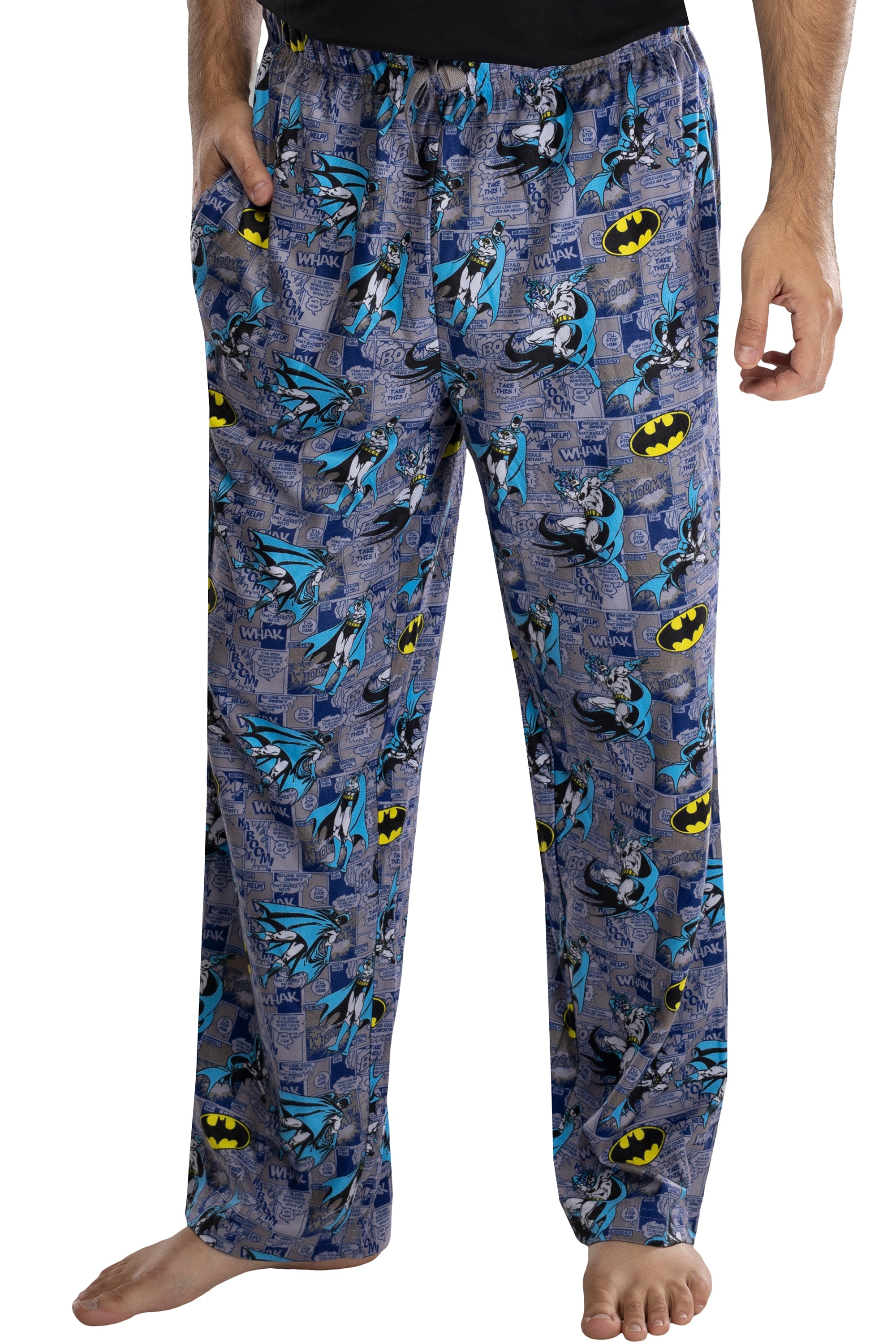 DC Comics Men's Classic Batman Comic Allover Print Loungewear Pajama Pants
