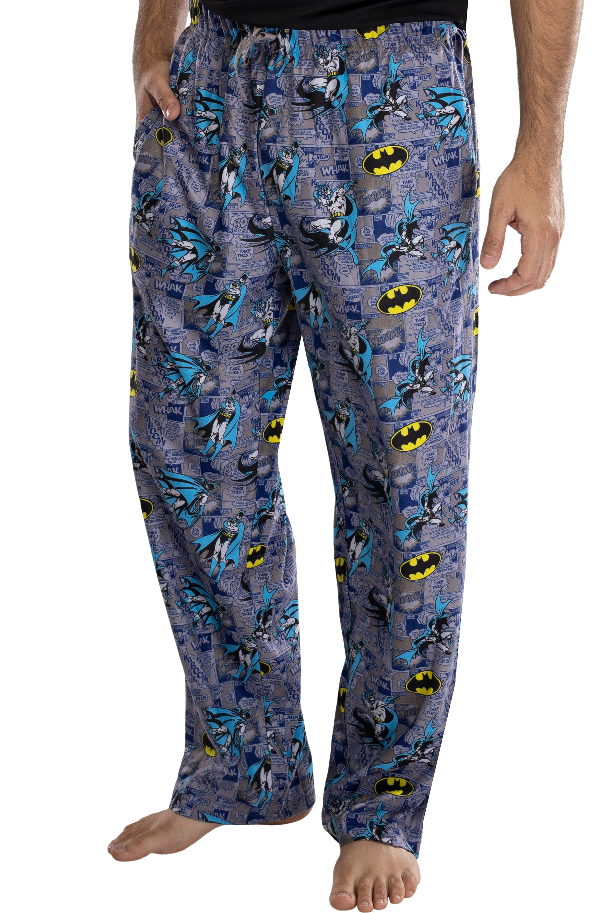DC Comics Men's Classic Batman Comic Allover Print Loungewear Pajama Pants