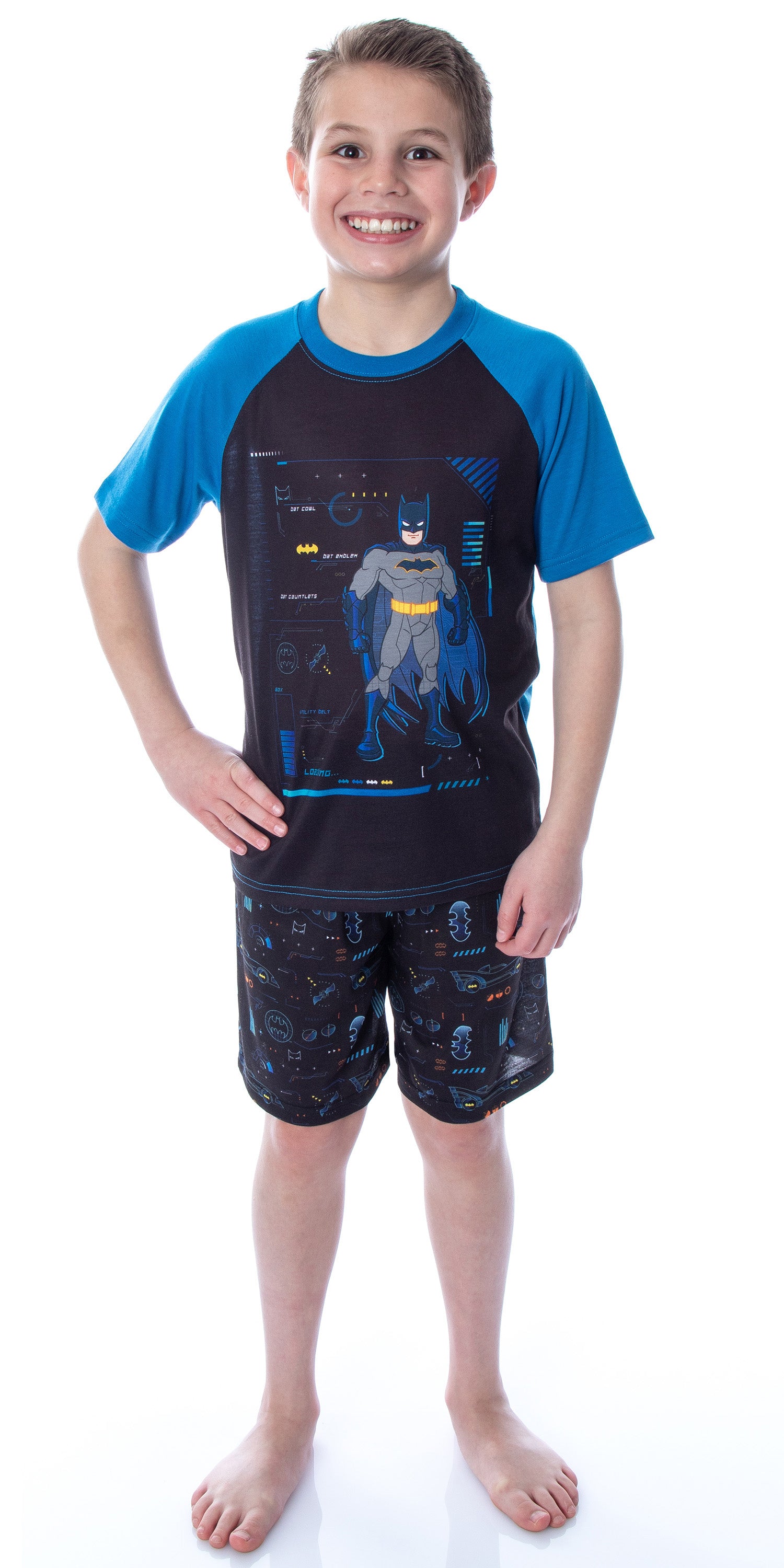 DC Comics Boys' Batman Spec Readout Short Sleeve Shirt and Shorts Pajama Set