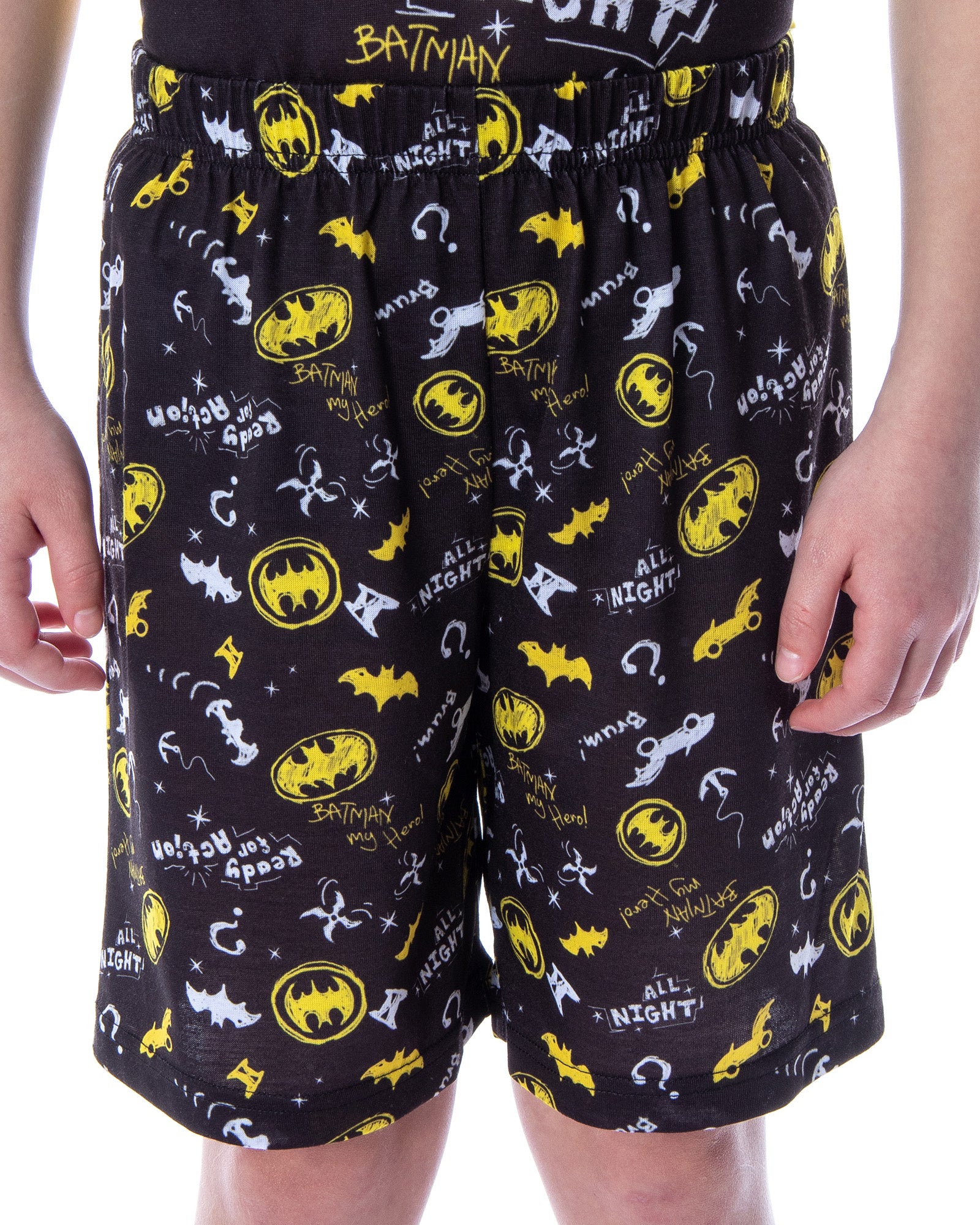 DC Comics Boys' Batman Ready For Action Shirt and Shorts 2 PC Pajama Set