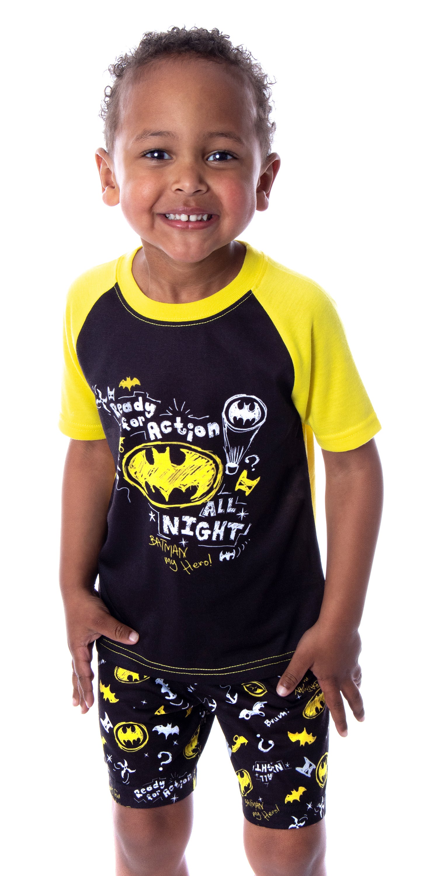 DC Comics Toddler Boys' Batman Pajamas Ready For Action 2 Piece Pajama Set