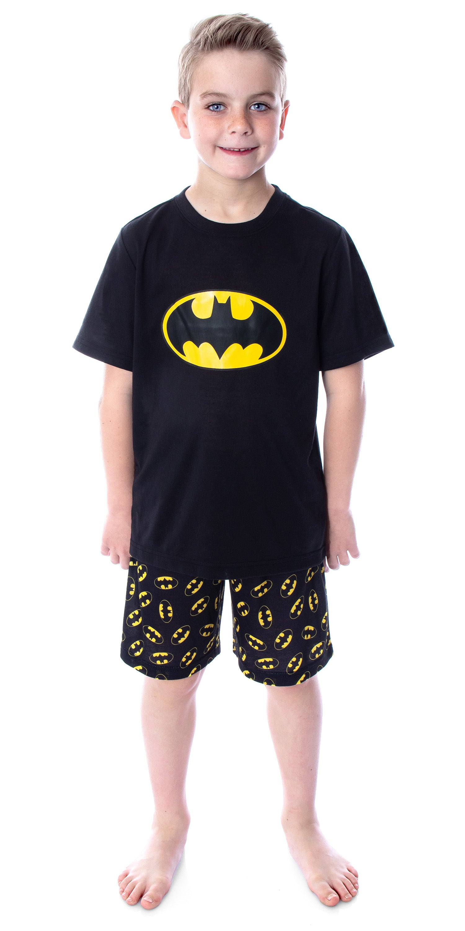 DC Comics Big Boys' Batman Logo Short Sleeve Shirt Pajama Short Set
