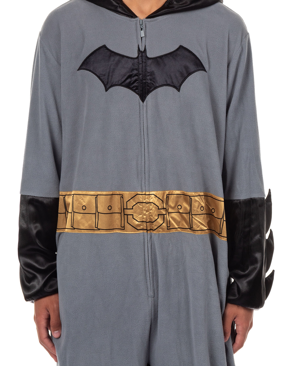 Batman Costume Union Suit Onesie One Piece Pajama Outfit With Mask Hood and Cape