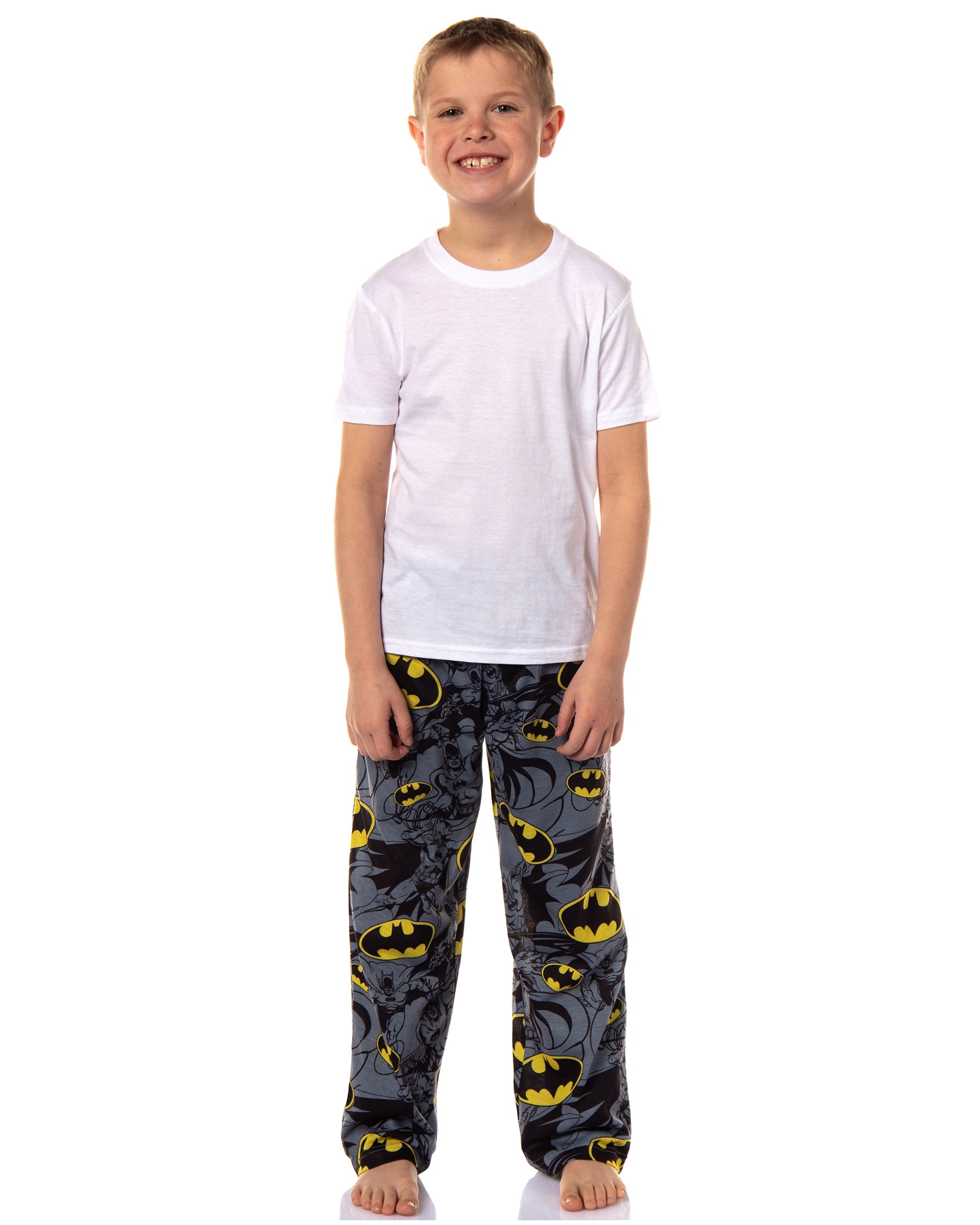 DC Comics Batman Boys' Logo Character Design Allover Print Pajama Pants