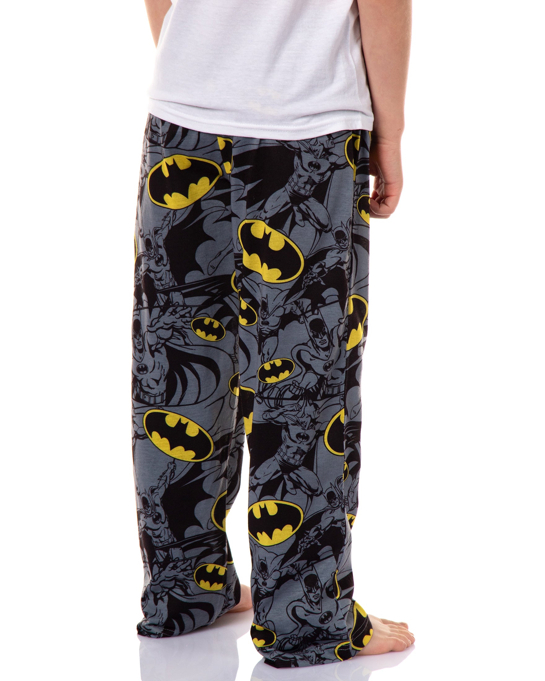 DC Comics Batman Boys' Logo Character Design Allover Print Pajama Pants