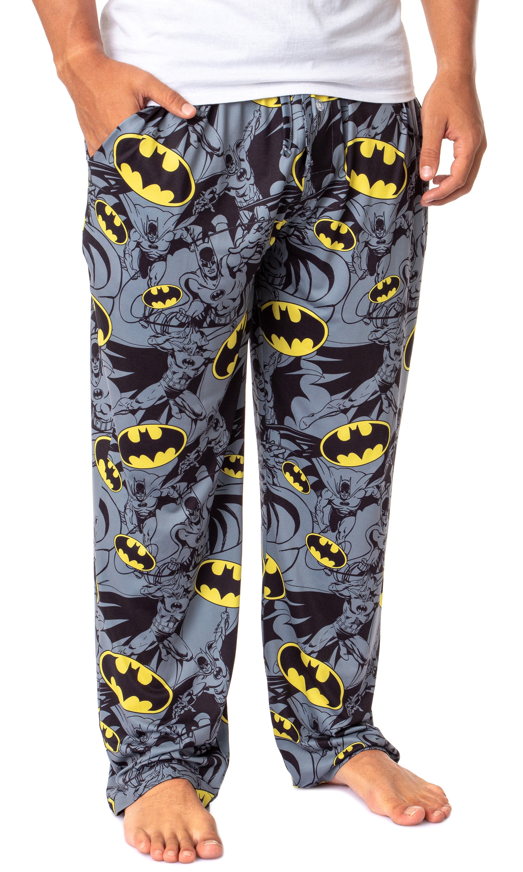 DC Comics Batman Mens' Bat Symbol Retro Character Sleep Pajama Pants