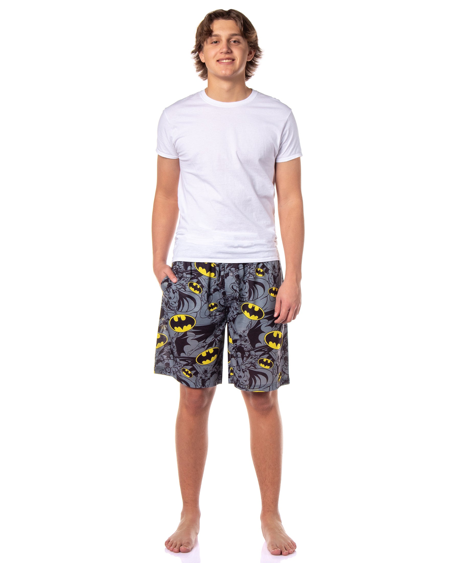 DC Comics Men's Batman Bat Symbol Allover Print Sleep Pajama Shorts