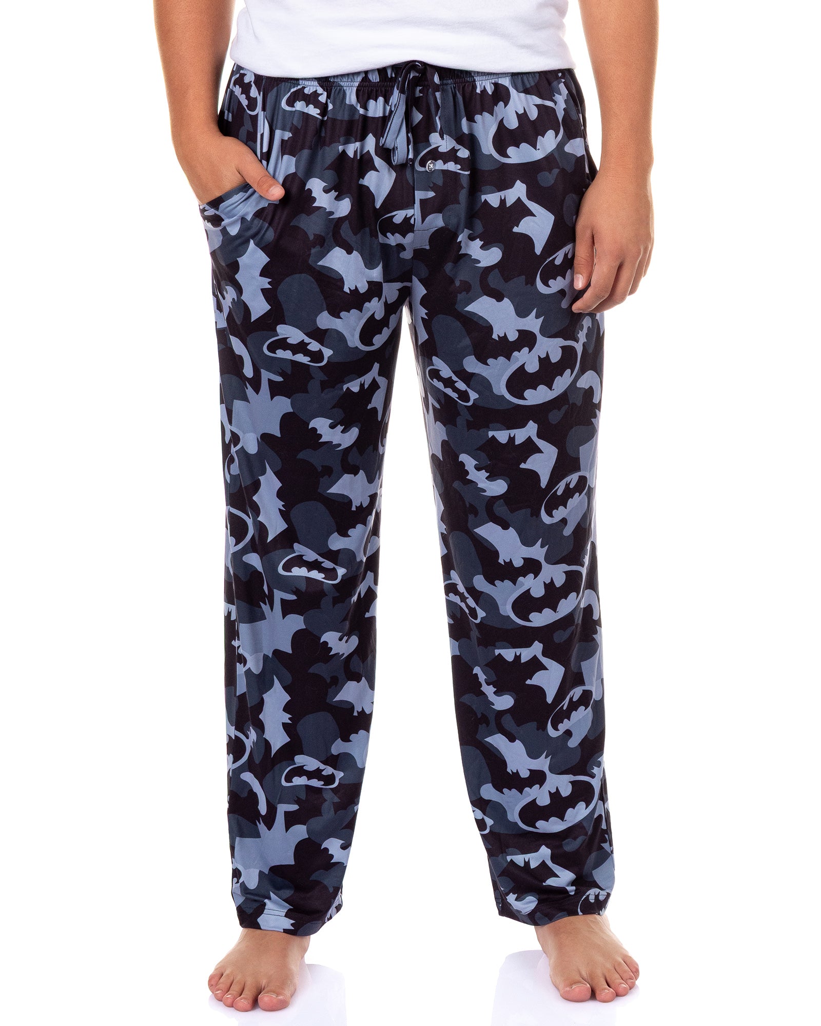 DC Comics Men's Batman Pajama Pants Camo Bat Signal Sleep Lounge Bottoms