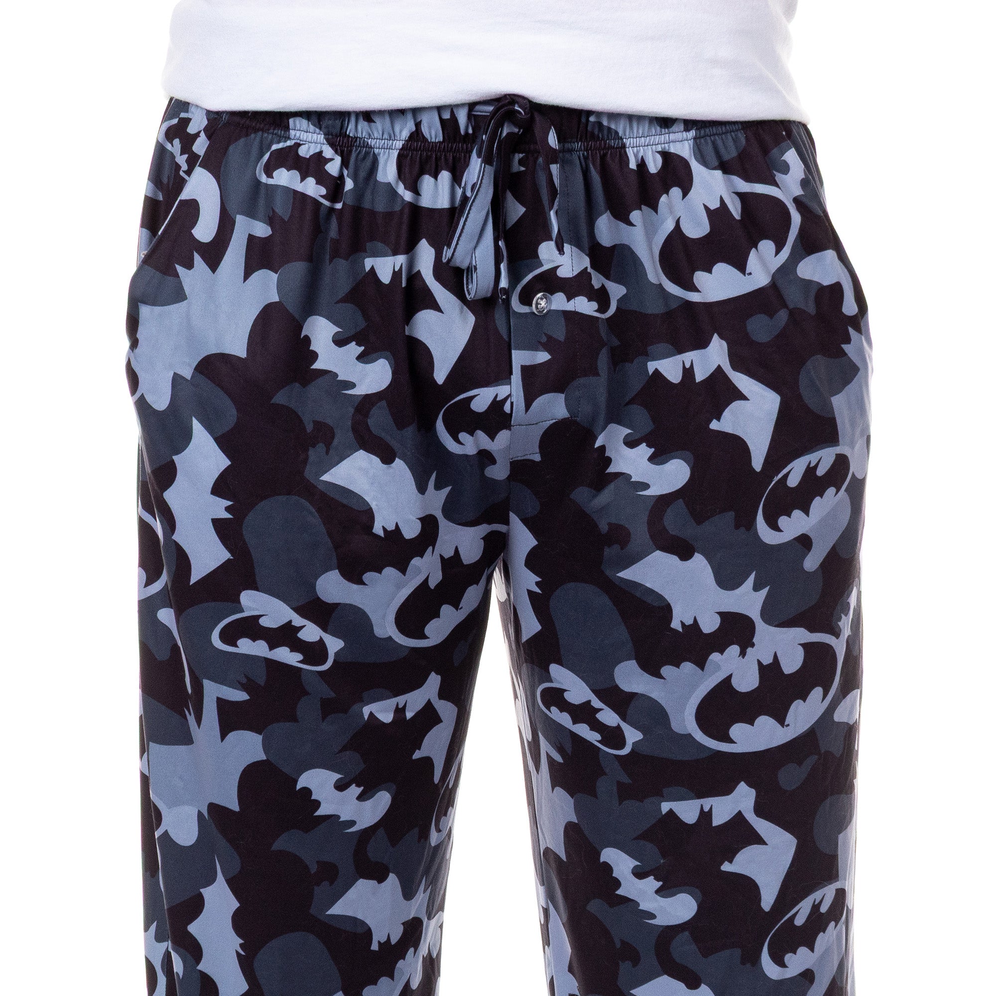 DC Comics Men's Batman Pajama Pants Camo Bat Signal Sleep Lounge Bottoms