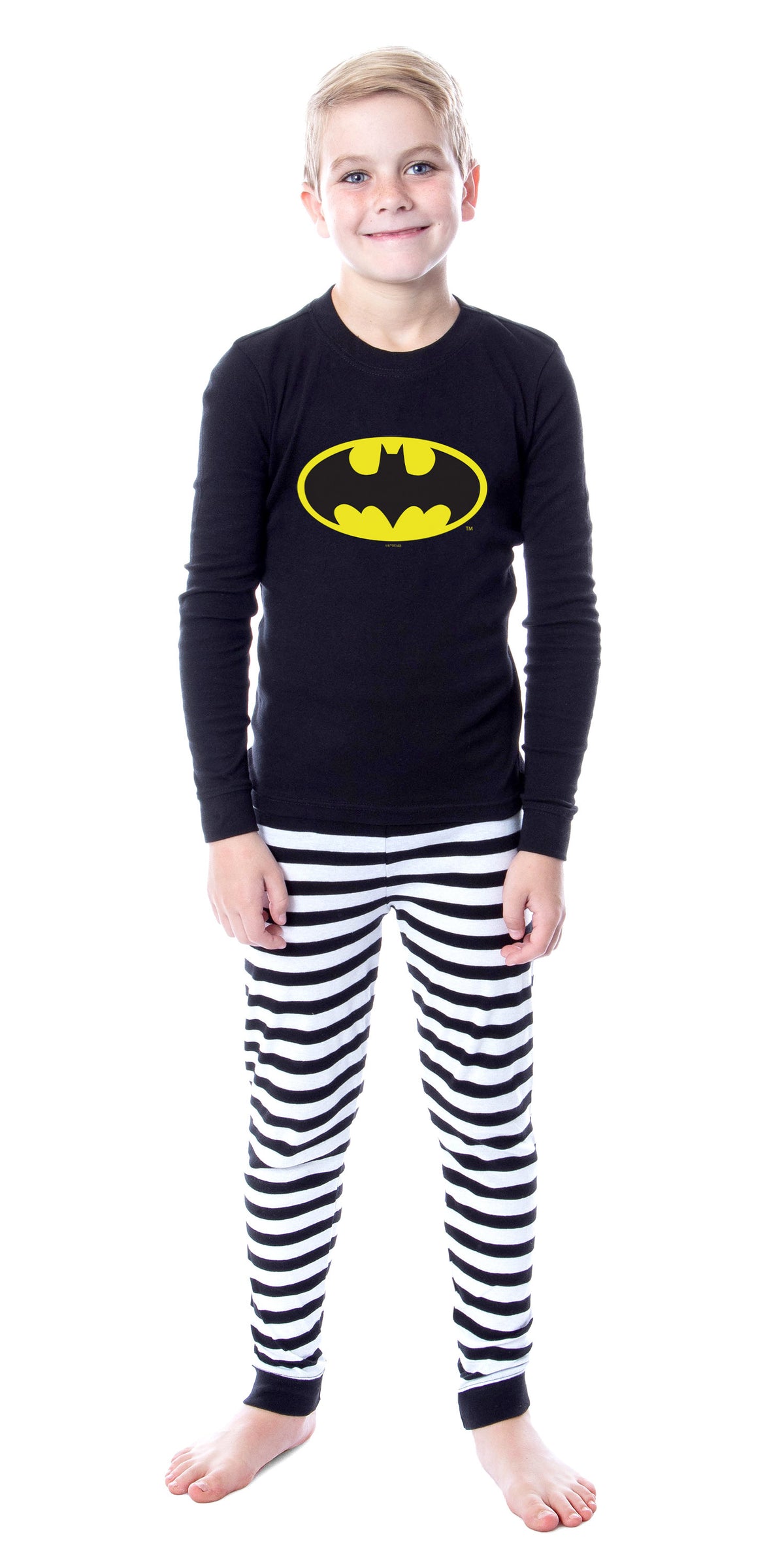 DC Comics Batman Classic Logo Tight Fit Cotton Matching Family Pajama Set For Adult And Kids